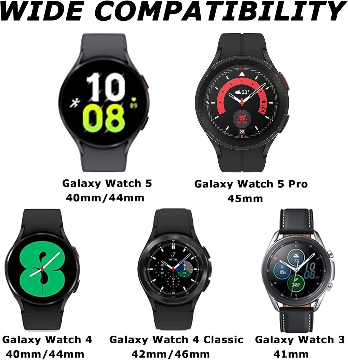 {No Gap) Band Compatible Samsung Galaxy Watch 5 Silicone Band Galaxy Watch 5 Pro Bands,20Mm Watch Band Soft Elastics Samsung Watch 4 Band Sports Strap for Galaxy Watch 3 41Mm Band Women Men