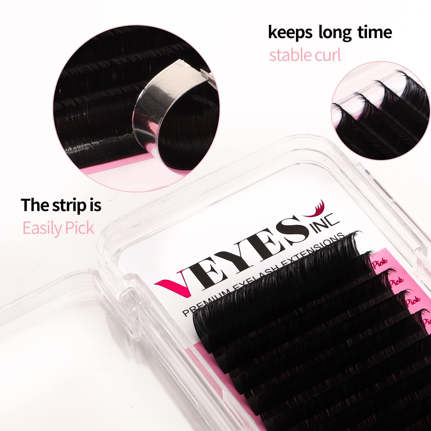 INC Classic Volume Lash Extensions 0.03-0.20 J/B/L/C/CC/D/DD Curl 5-25Mm Mixed & Single Length Tray, Premium Silk Eyelashes, Professional Supplies for Lash Techs(Matte Black 0.15 D 8-16Mm)
