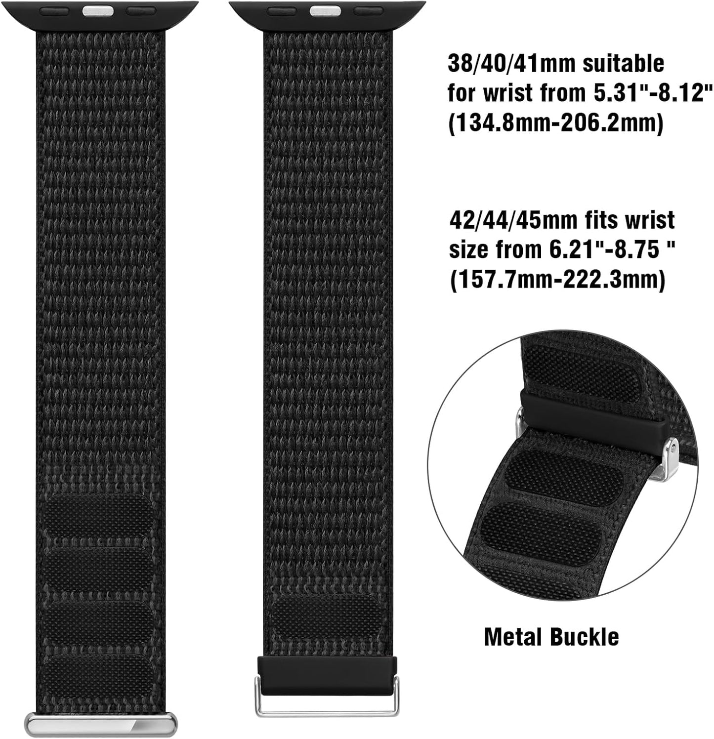 Nylon Band Compatible with Apple Watch Band 38Mm 40Mm 41Mm 42Mm 44Mm 45Mm 46Mm 49Mm for Women Men, Soft Braided Stretchy Solo Loop Sport Band for Iwatch Series 10/9/8/7/6/5/4/3/2/Se/Ultra L