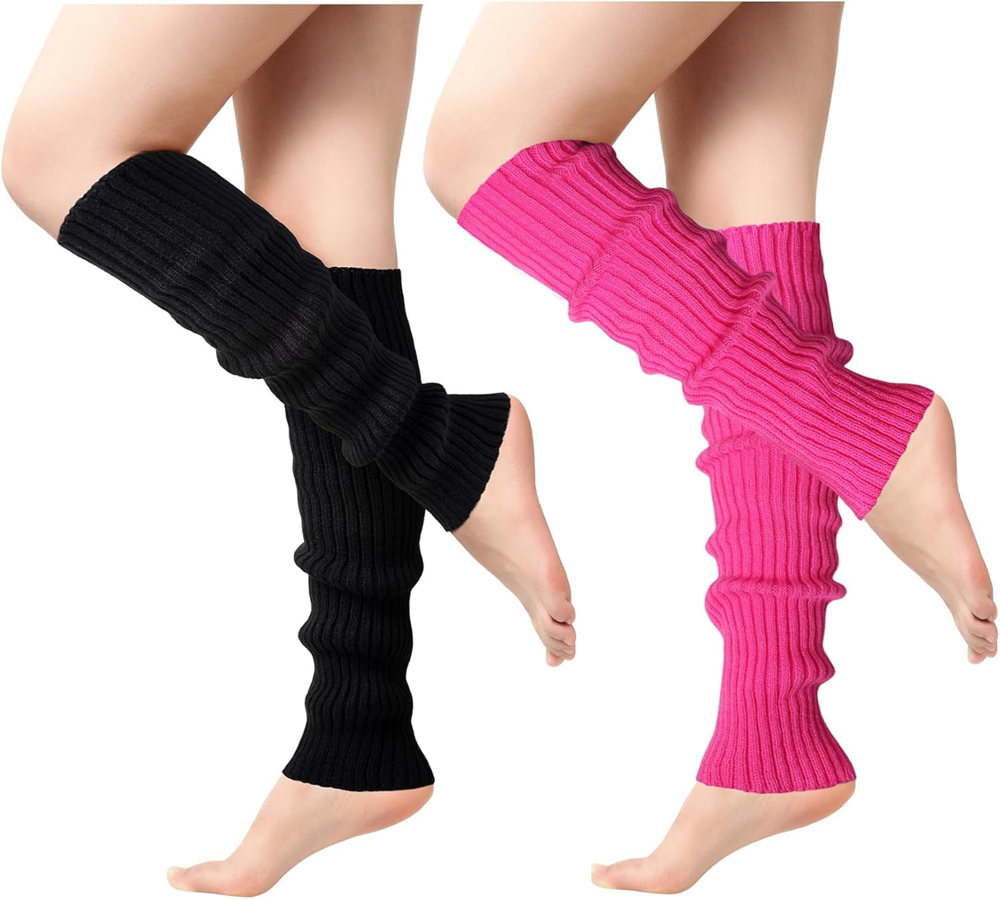 Leg Warmers for Women - Leg Warmers 80S Ribbed Knitted Long Socks for Yoga Party Sports Fashion Accessories