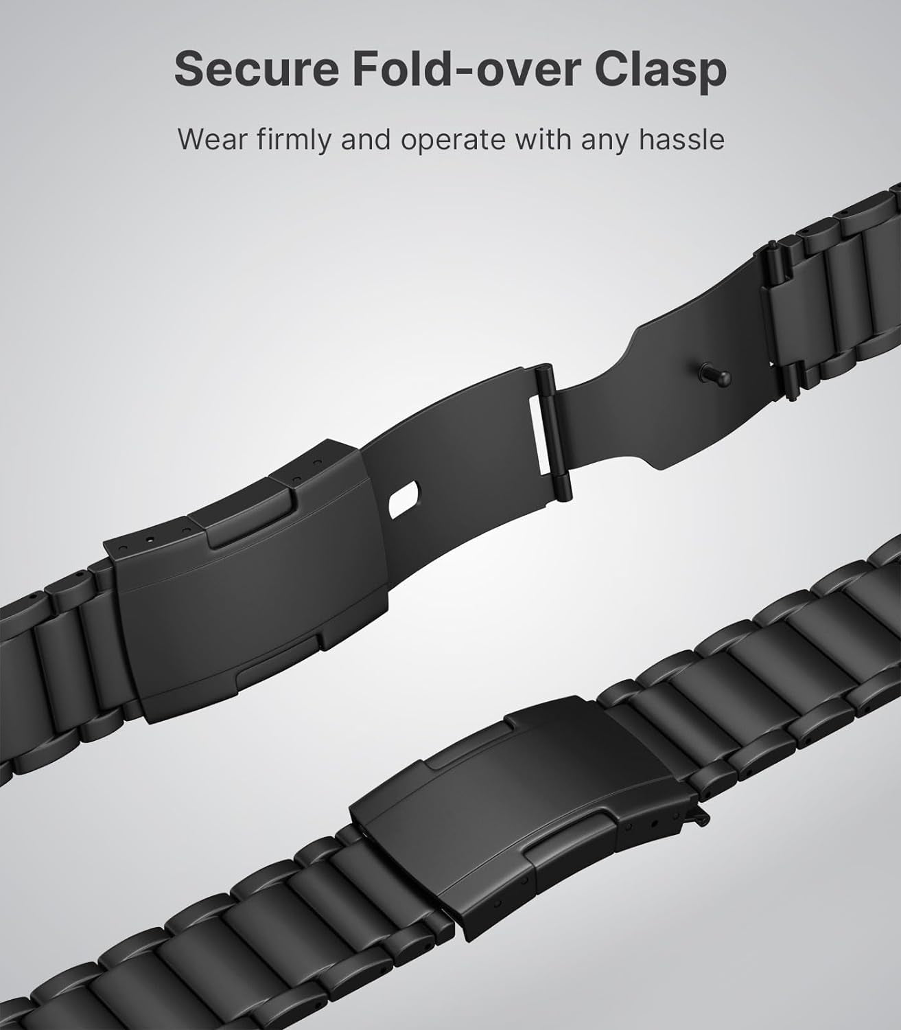 Titanium Band Compatible with Apple Watch Band 49Mm 45Mm 44Mm 42Mm Iwatch Ultra2 Ultra SE 2 SE Series 9 8 7 6 5 4 3 2 1, Titanium Replacement Watch Band with Folding Clasp, Black