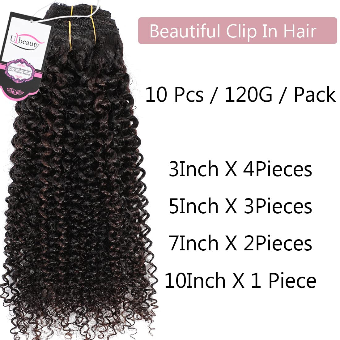 Curly Clip in Hair Extensions Real Human Hair Natural Hair Clip Ins for Black Women Kinky Curly Clip Ins Hair Extensions 3C 4A Clip in Hair for Black Girl Curly Hair Extensions 1B/4 Color Highlight