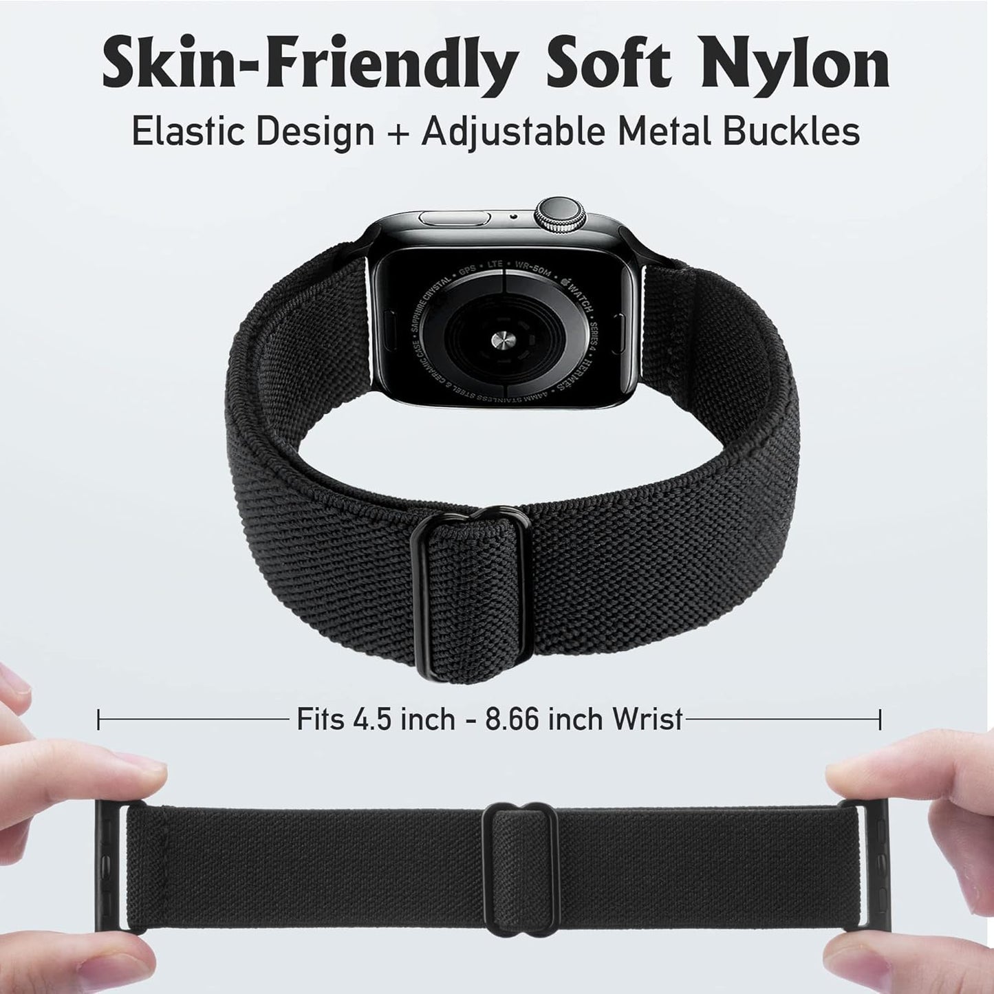 Stretchy Watch Band Compatible for Apple Watch Band 45Mm 44Mm 42Mm Comfortable Adjustable Sport Band for Iwatch Series 7 6 5 4 SE 3 2 1 Women Men