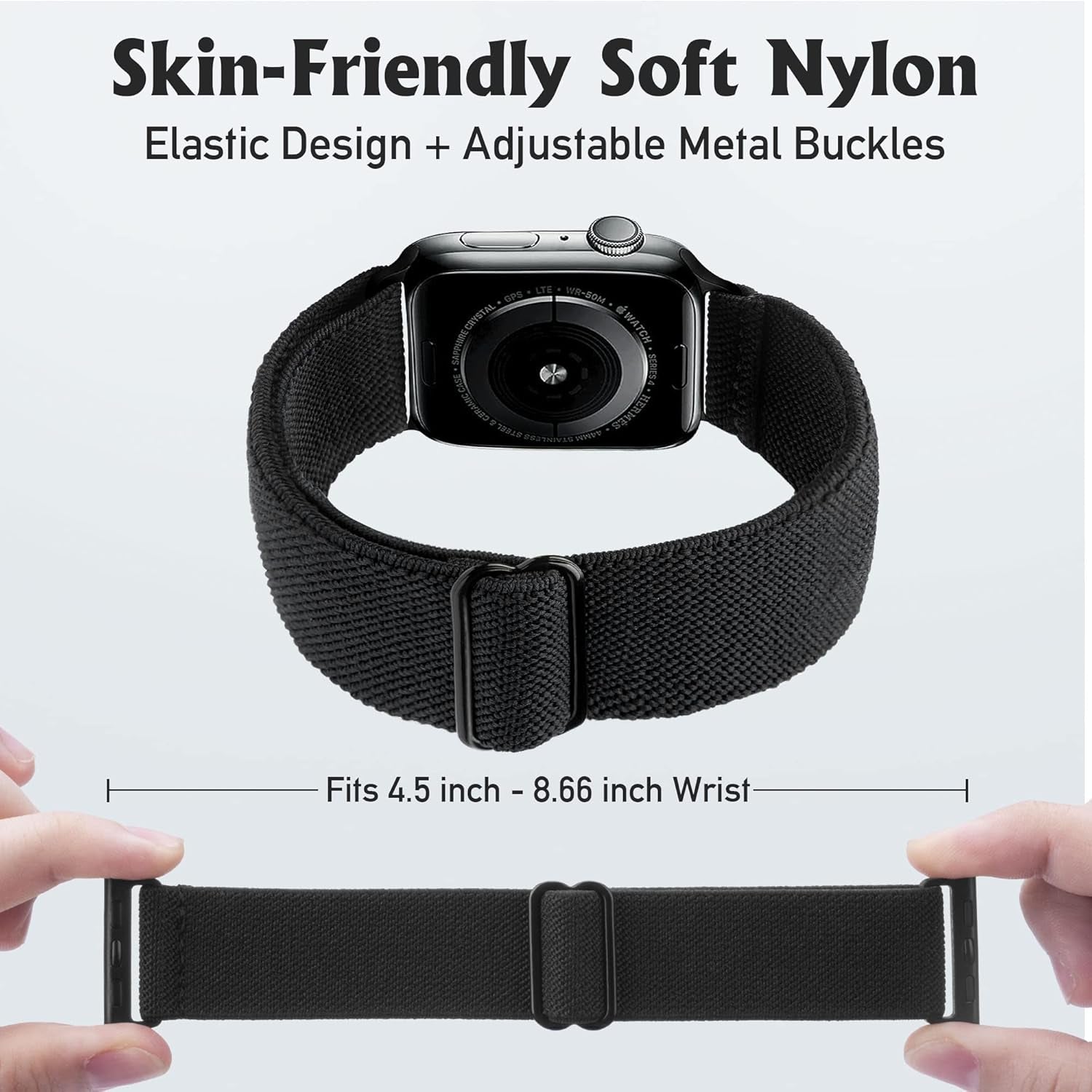 Stretchy Watch Band Compatible for Apple Watch Band 45Mm 44Mm 42Mm Comfortable Adjustable Sport Band for Iwatch Series 7 6 5 4 SE 3 2 1 Women Men