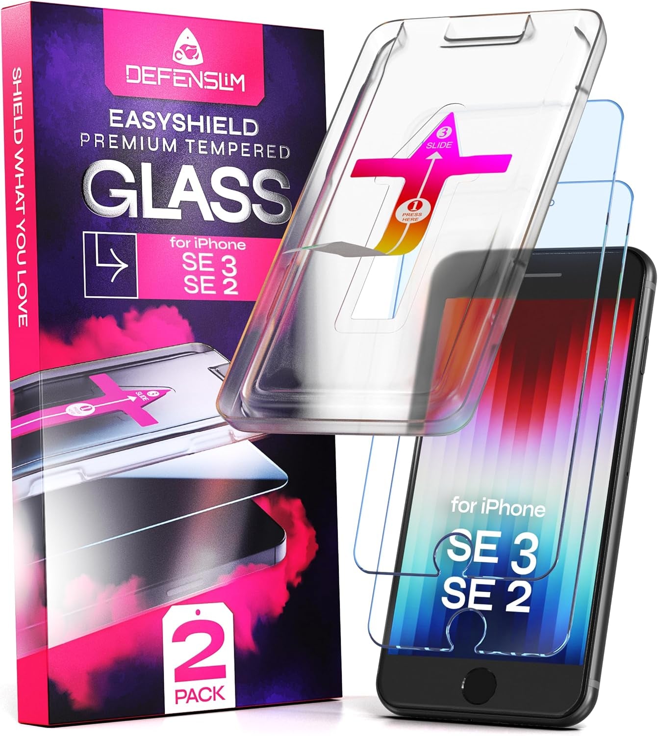 Screen Protector Compatible with Iphone 15/16 (2Pack), Easy Auto-Align Install Kit, 6.1" Tempered Glass, 9H Hardness, Ultra HD Clear, Case Friendly, Easyshield