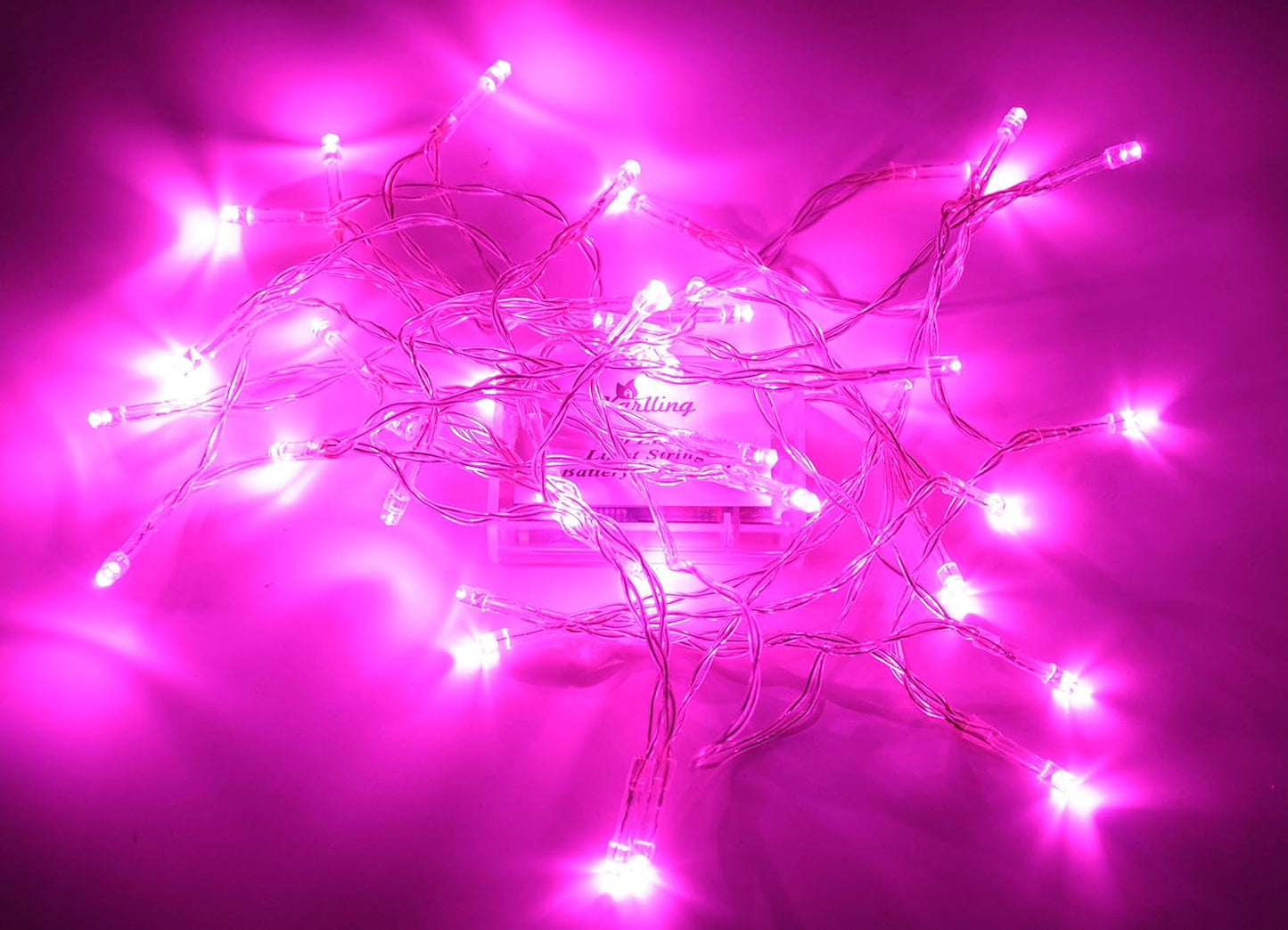 Battery Operated Pink 40 LED Fairy Light String Wedding Party Xmas Christmas Valentines Day Decorations(Pink)