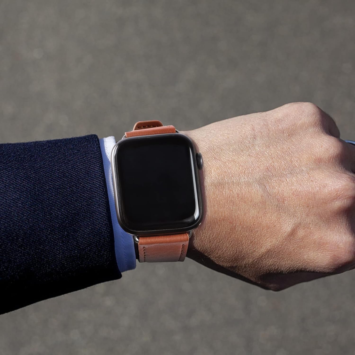 Band Compatible with Apple Watch Band 42Mm 44Mm 45Mm 49Mm 38Mm 40Mm 41Mm, Leather Waterproof Strap Formal Band Compatible with Iwatch Apple Watch Series Ultra 8 7 6 5 4 3 2 1 SE Band Women Men