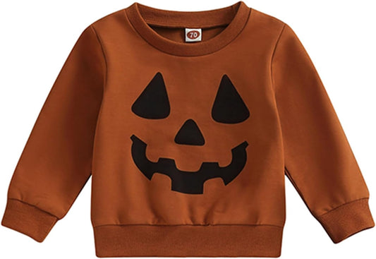 Halloween Baby Girl Boy Outfits Pumpkin Sweatshirt Long Sleeve Hoodies Halloween Baby Costume Toddler Fall Clothes