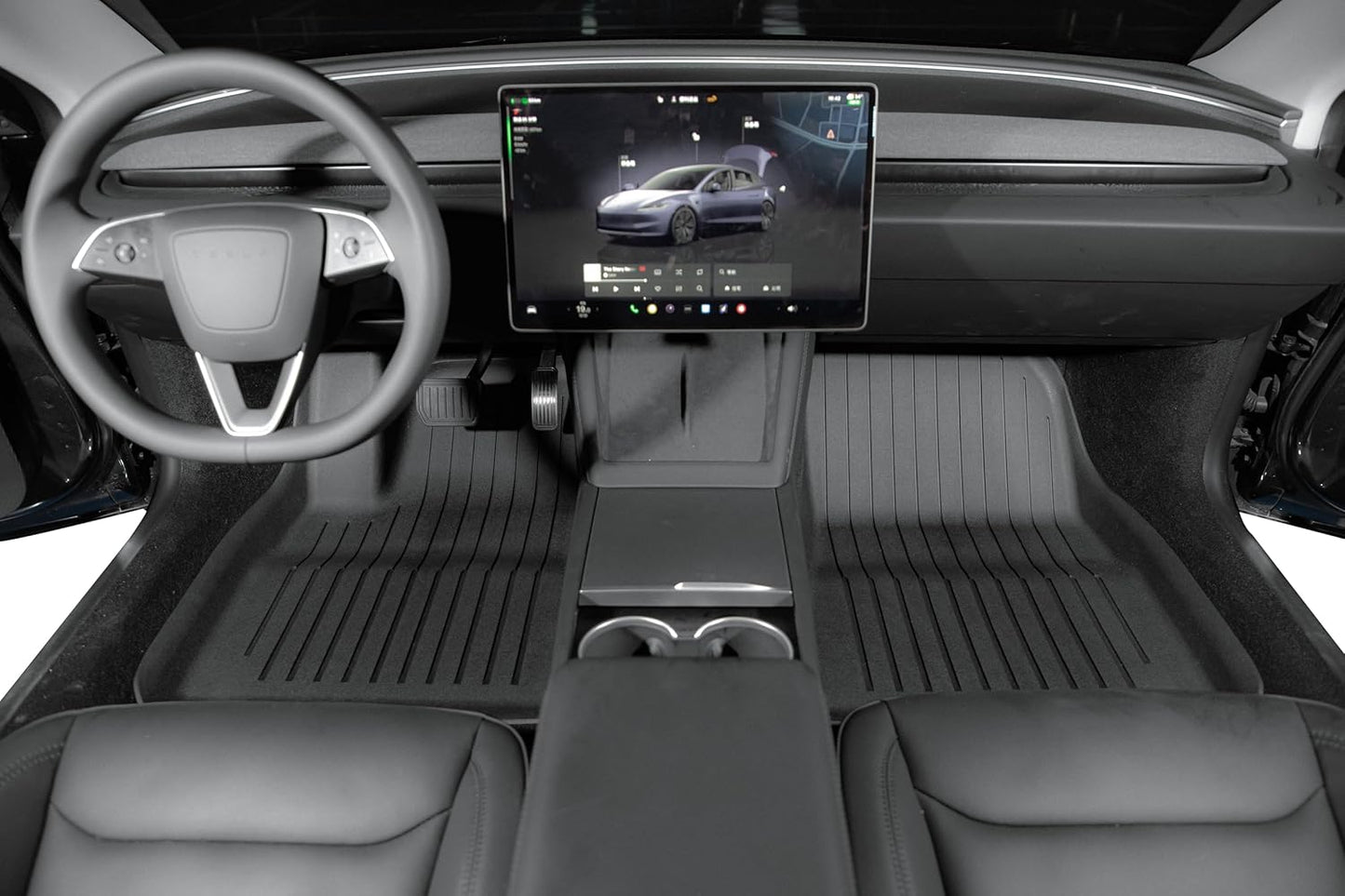 Floor Mats for 2024-2025 Tesla Model 3 Highland-Premium Flagship Version (Luxury) Custom Fit All-Weather Cargo Liner Rear Cargo Tray Trunk Floor Mat Interior Accessories*6Pcs