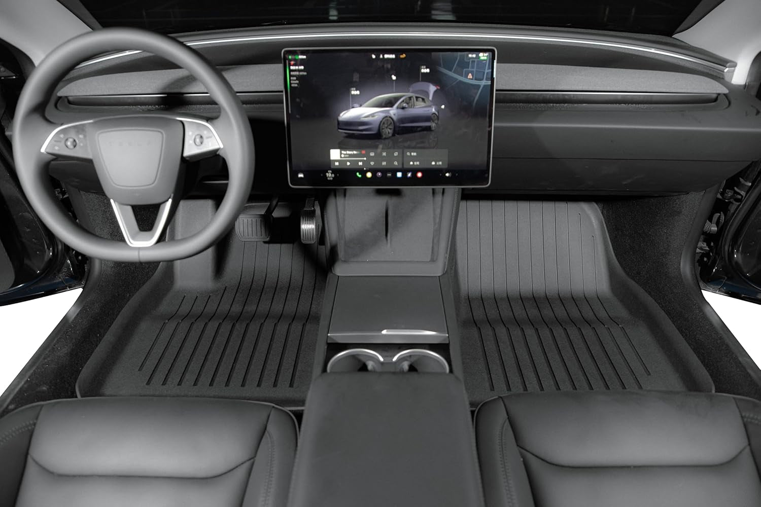 Floor Mats for 2024-2025 Tesla Model 3 Highland-Premium Flagship Version (Luxury) Custom Fit All-Weather Cargo Liner Rear Cargo Tray Trunk Floor Mat Interior Accessories*6Pcs