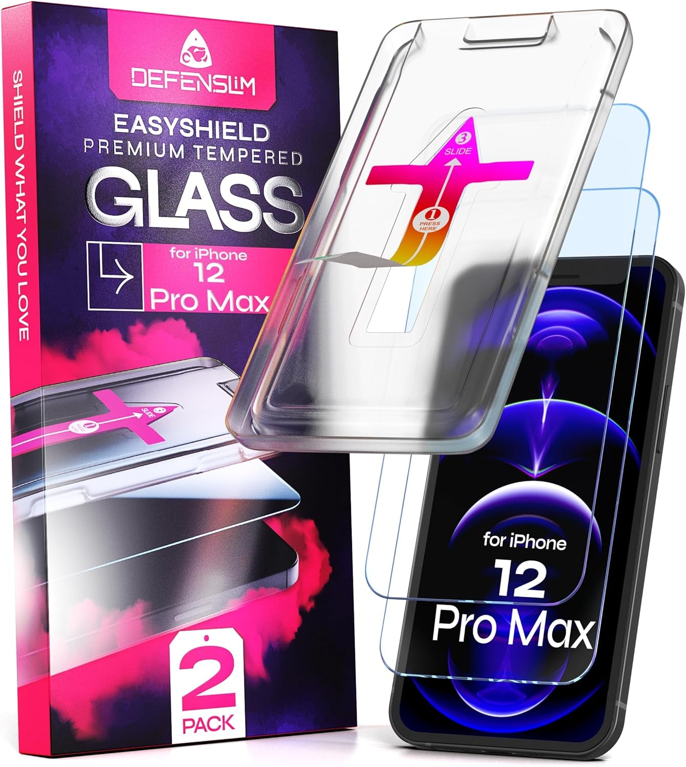 Screen Protector Compatible with Iphone 15/16 (2Pack), Easy Auto-Align Install Kit, 6.1" Tempered Glass, 9H Hardness, Ultra HD Clear, Case Friendly, Easyshield