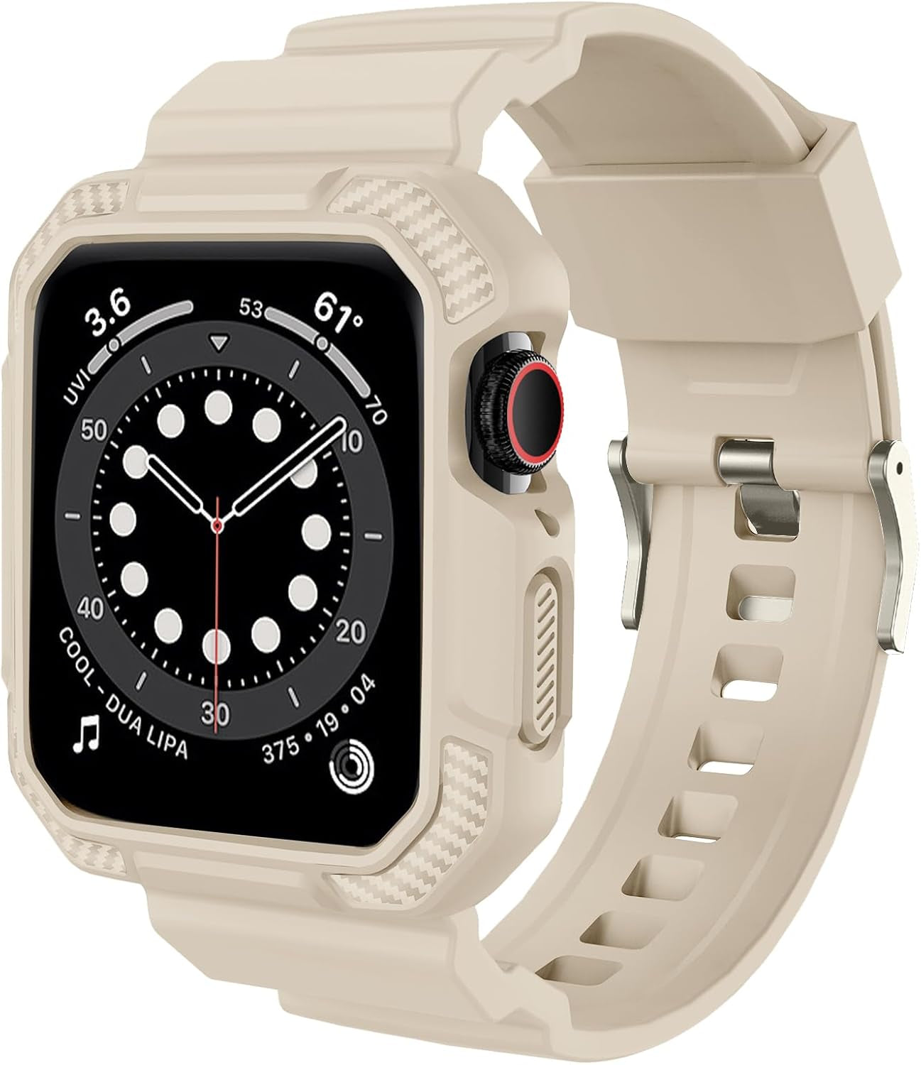 Compatible with Apple Watch Band 42Mm Series 10 with Case, Shockproof Rugged Band Strap for Iwatch Series 10 42Mm with Bumper Case Cover Men Women, Matte Black