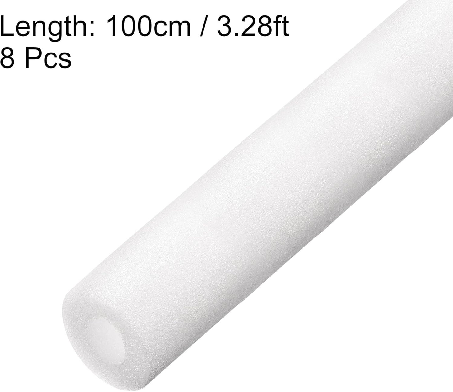 Foam Tube Pipe Insulation Freeze Protection Cover 3.28 Ft Length 0.98In ID 1.77In OD Pipe Insulation Kits White 8 Pack