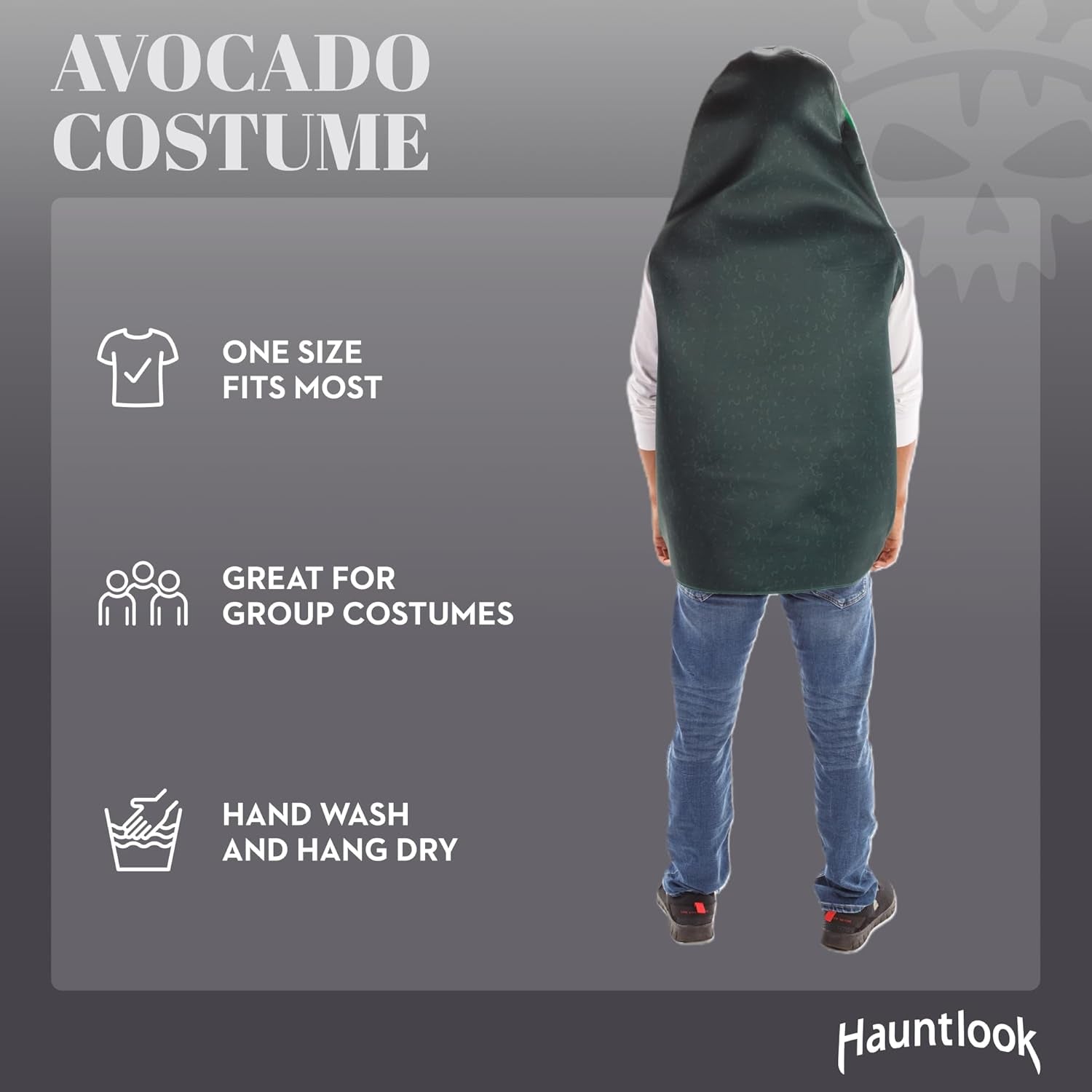 Single Funny Fruit & Veggie Costume | Slip on Halloween Costume for Women and Men| One Size Fits All | Avocado Costume