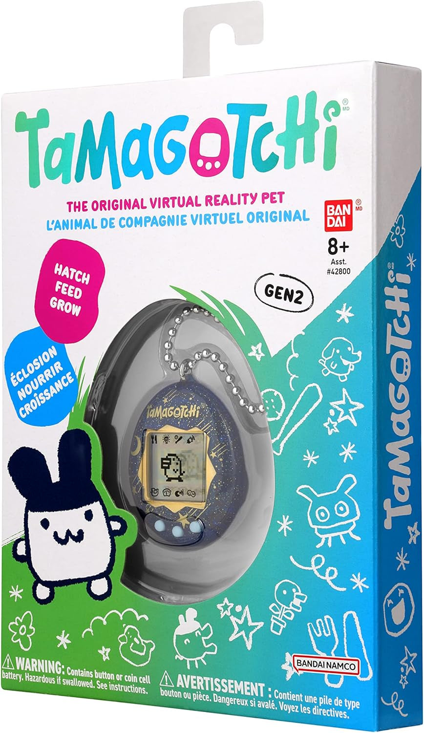 Bandai  Original Starry Night Shell |  Original Cyber Pet 90S Adults and Kids Toy with Chain | Retro Virtual Pets Are Great Boys and Girls Toys or Gifts for Ages 8+ BanUK