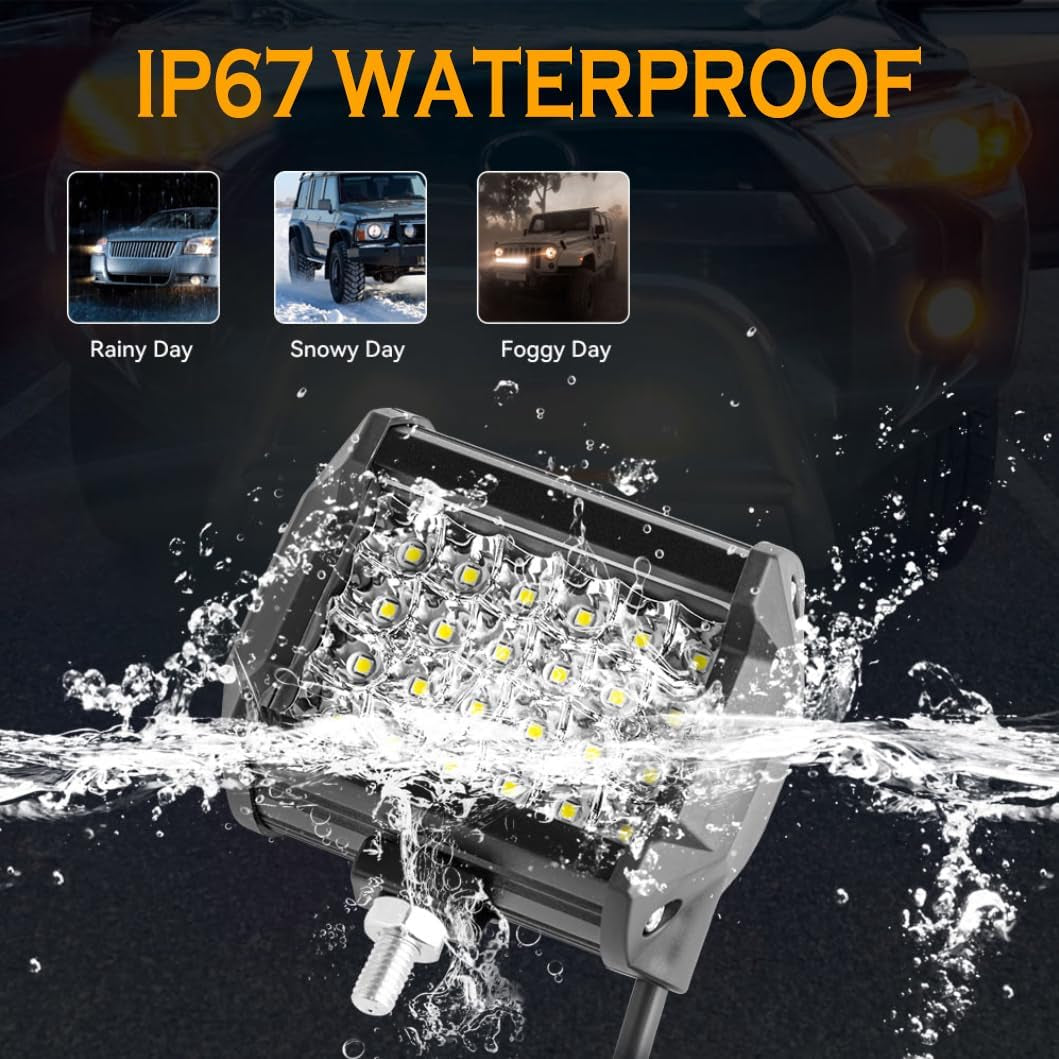 LED Pods 10PC 72W LED Light Bar 12/24V LED Work Light Square LED off Road Lights Cube LED Lights for Service Truck ATV UTV Boat Pickup Golf Cart Snow Blower