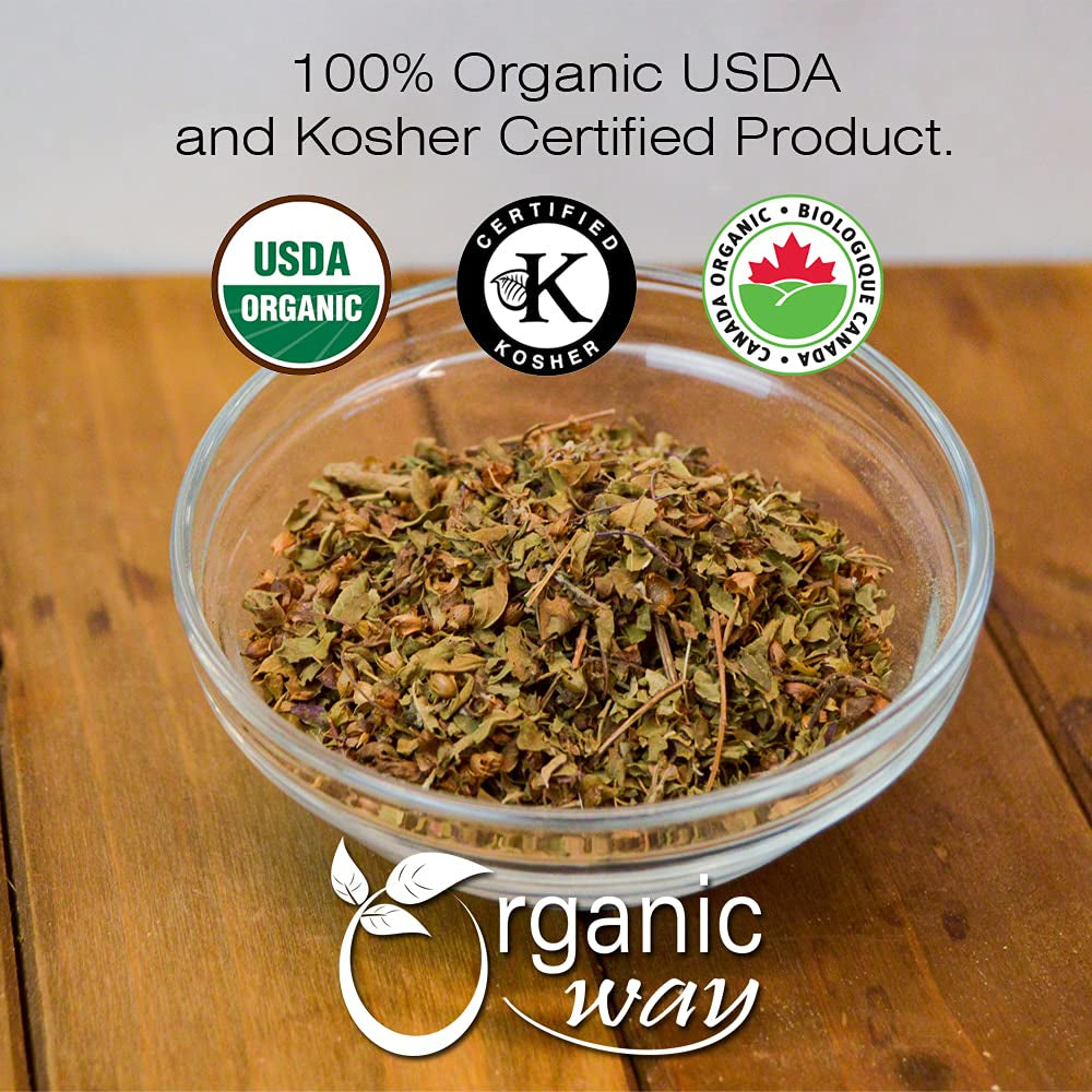 Tulsi/Holy Basil (Krishna) Cut & Sifted (Ocimum Tenuiflorum) - Herbal Tea | Organic & Kosher Certified | Raw, Vegan, Non GMO & Gluten Free | USDA Certified | Origin - India (1LBS / 16Oz) TLBH