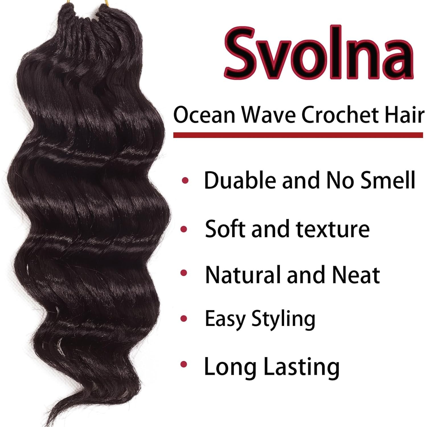 Dark Brown Ocean Wave Crochet Hair Pre Looped 9 Inch Curly Crochet Hair Ocean Wave 7 Packs Deep Wave Short Wavy Ocean Wave Crochet Braids Hair Extensions for Women Water Wave