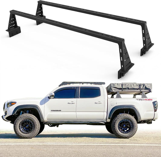 Overland Bed Bars for Full-Size Pickup Truck, Adjustable Ladder Racks Cross Bar Bed Racks Compatible with Ford F-Series, Silverado, Sierra, Ram, Titan & XD, Tundra