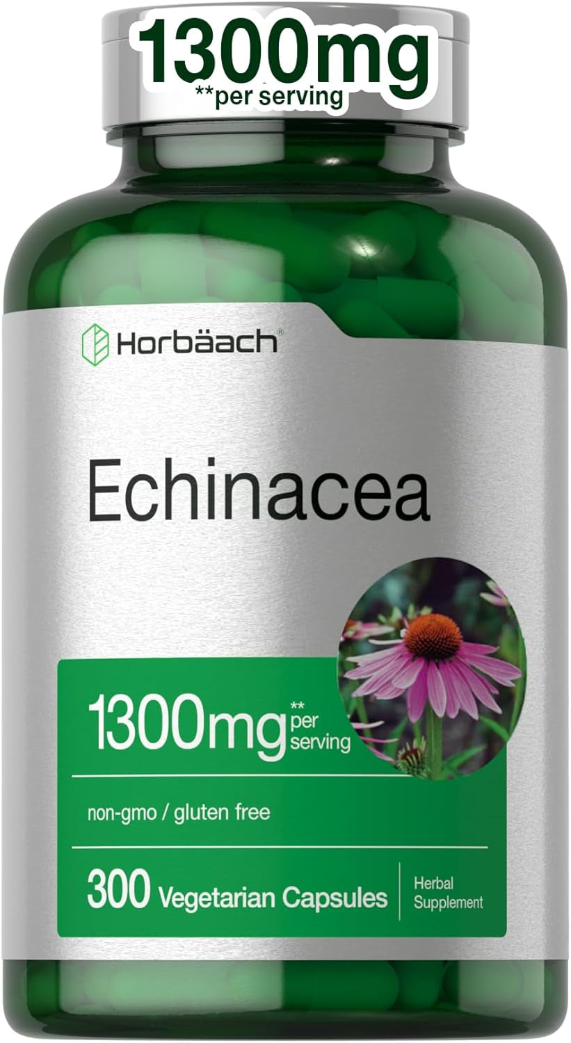 Echinacea Extract Capsules 1300Mg | 300 Count | Vegan, Non-Gmo, Gluten Free Supplement
