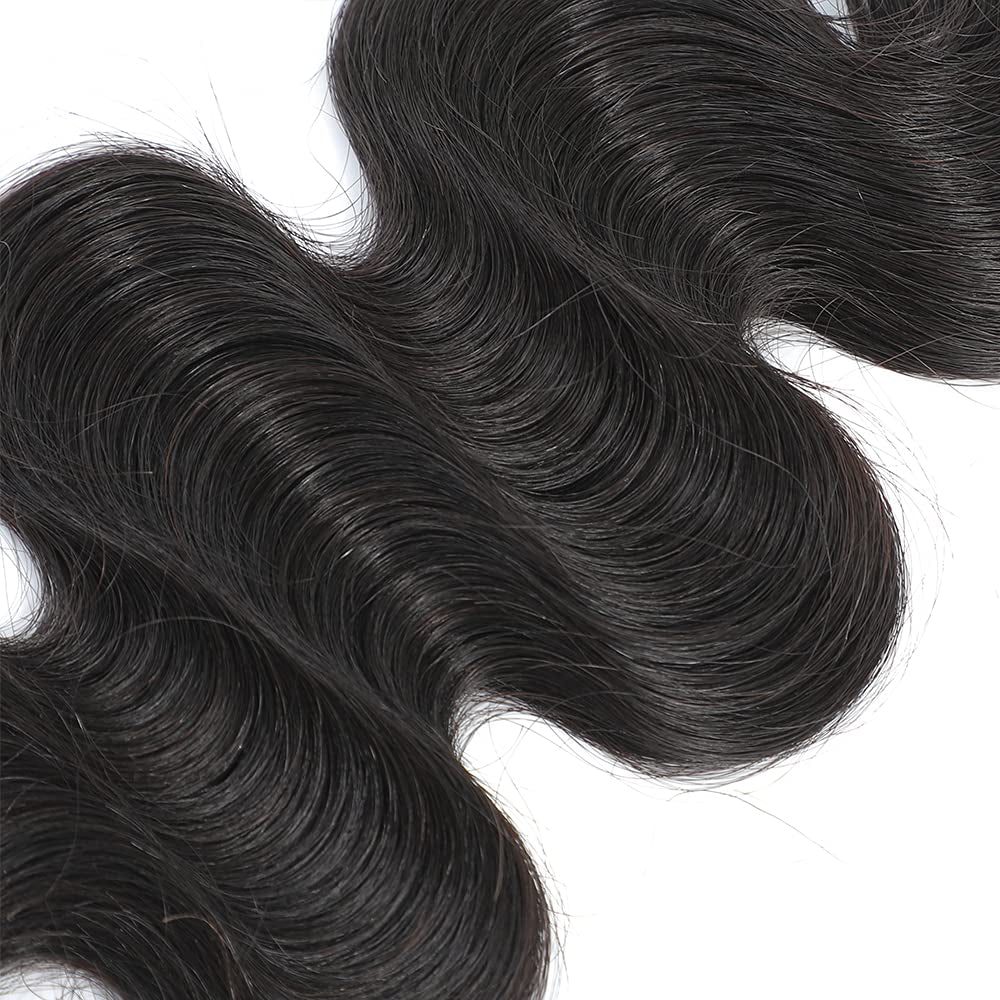 12A Brazilian Body Wave One Bundle 18Inch 100% Unprocessed Brazilian Virgin Body Wave Human Hair for Black Women Natural Black Brazilian Body Wave Human Hair Weft