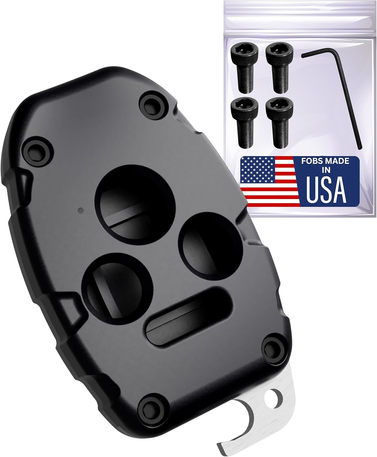 Honda Key Fob Shell Replacement - Durable Usa-Made Protection - Crack-Resistant & Sturdy - Seamless Fit for Honda Models - Enhanced Longevity & Functionality + Bottle Opener (Black, 4 Button)
