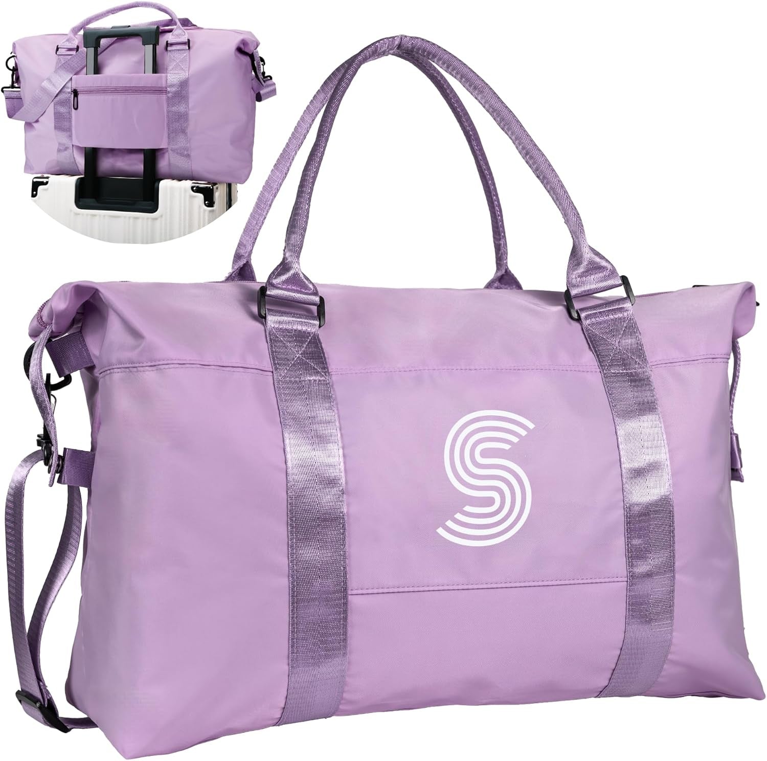 Gifts for Girls - 5 6 7 8 9 10 11 12 13 14 15 16 18 Year Old, Initial Travel Duffel Bag, Girl Personalized Bags, Kids Sports Bag, Monogram Overnight Bag for Kid, Gift for Friend (Letter B)
