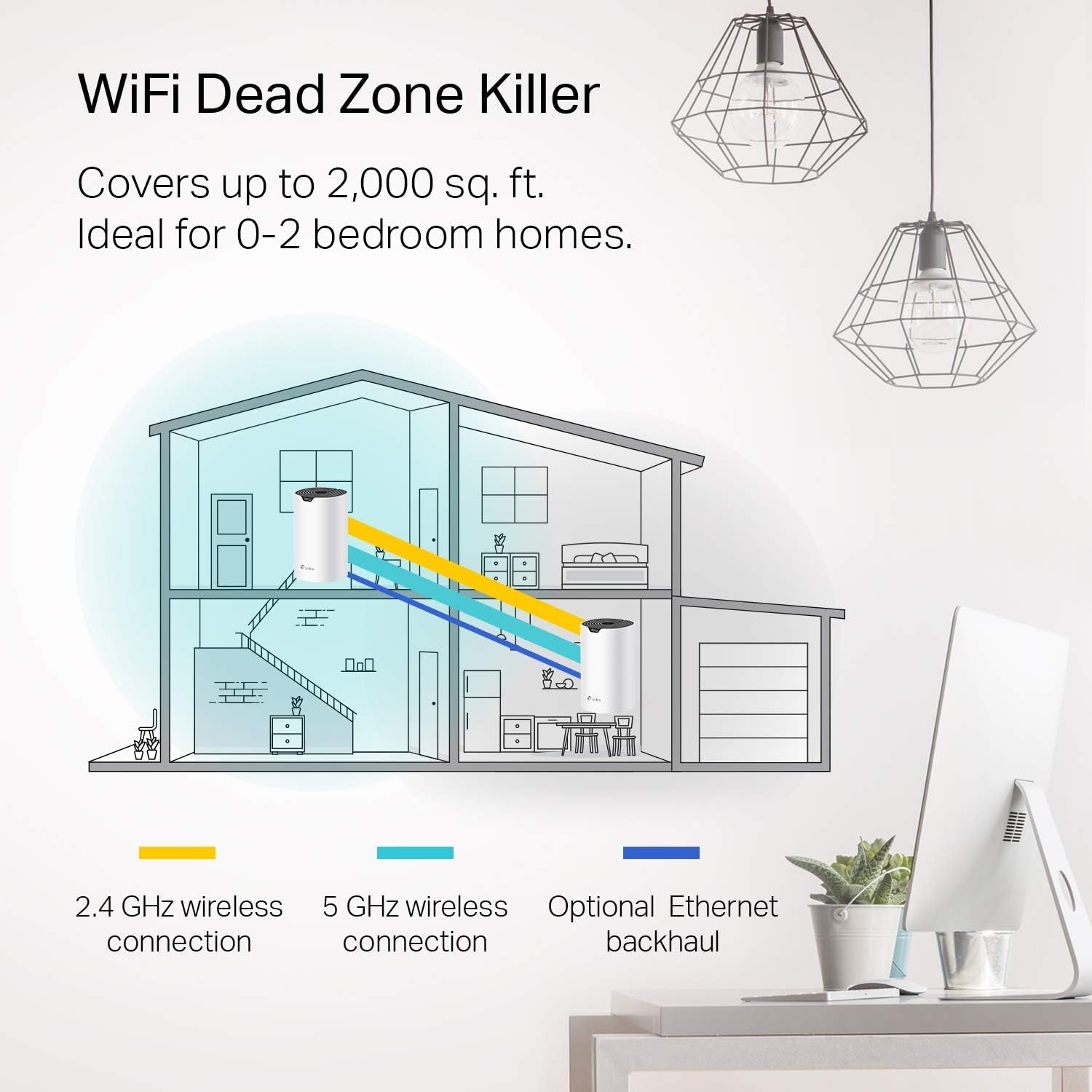 Deco Whole Home Mesh Wifi System (Deco S4) – up to 2,000 Sq.Ft. Coverage, AC1900 Wifi Router/Extender Replacement, Gigabit Ports, 1-Pack