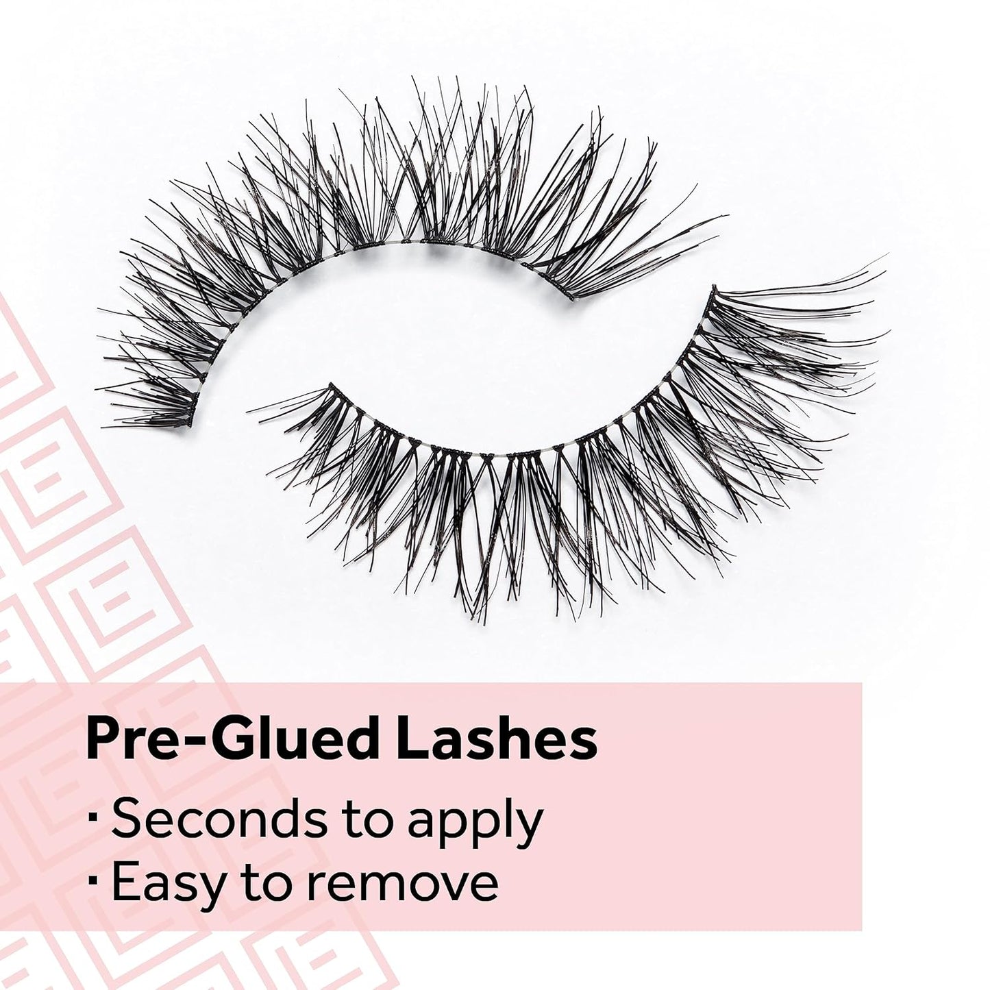 Press on Pre-Glued False Eyelashes, Wispy Light Texture Lash, No.117, 1 Pair