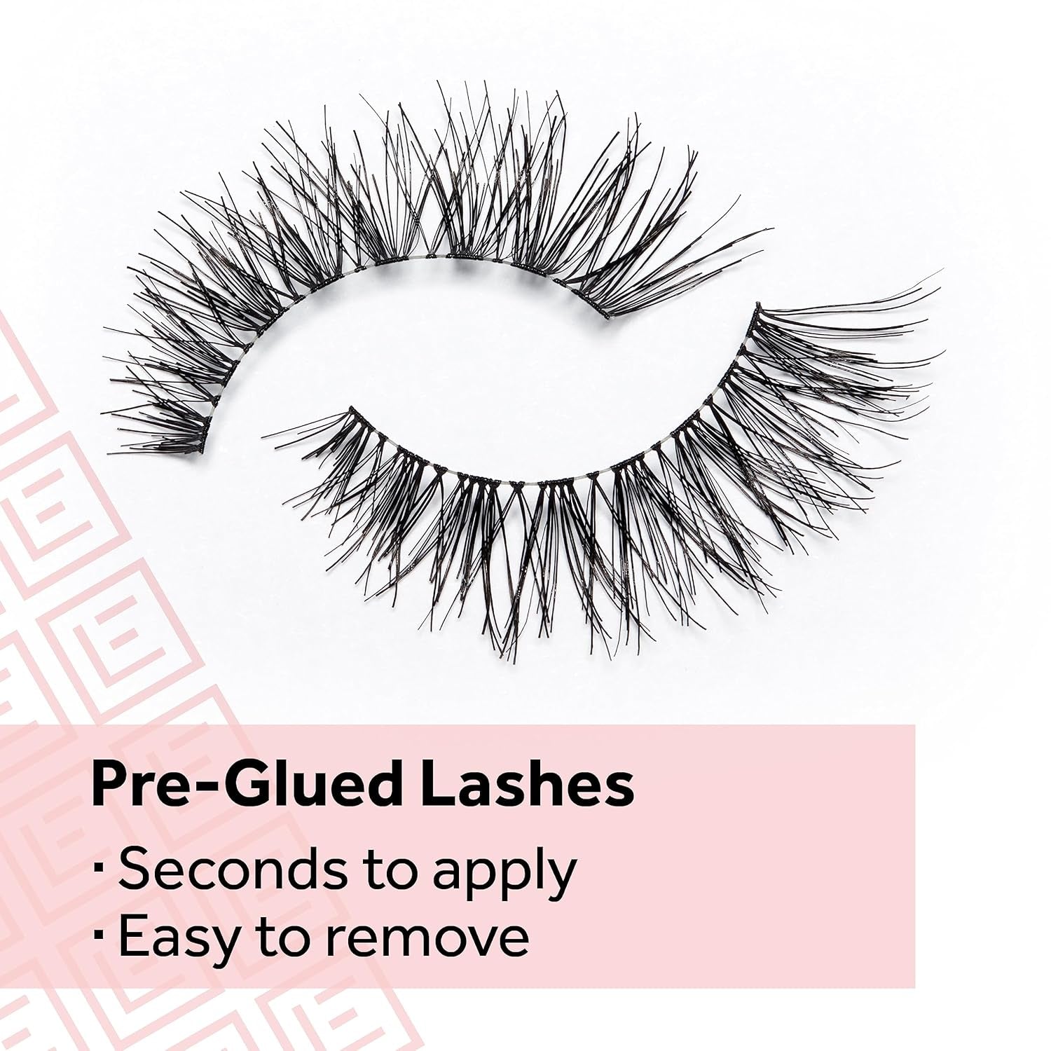 Press on Pre-Glued False Eyelashes, Wispy Light Texture Lash, No.117, 1 Pair