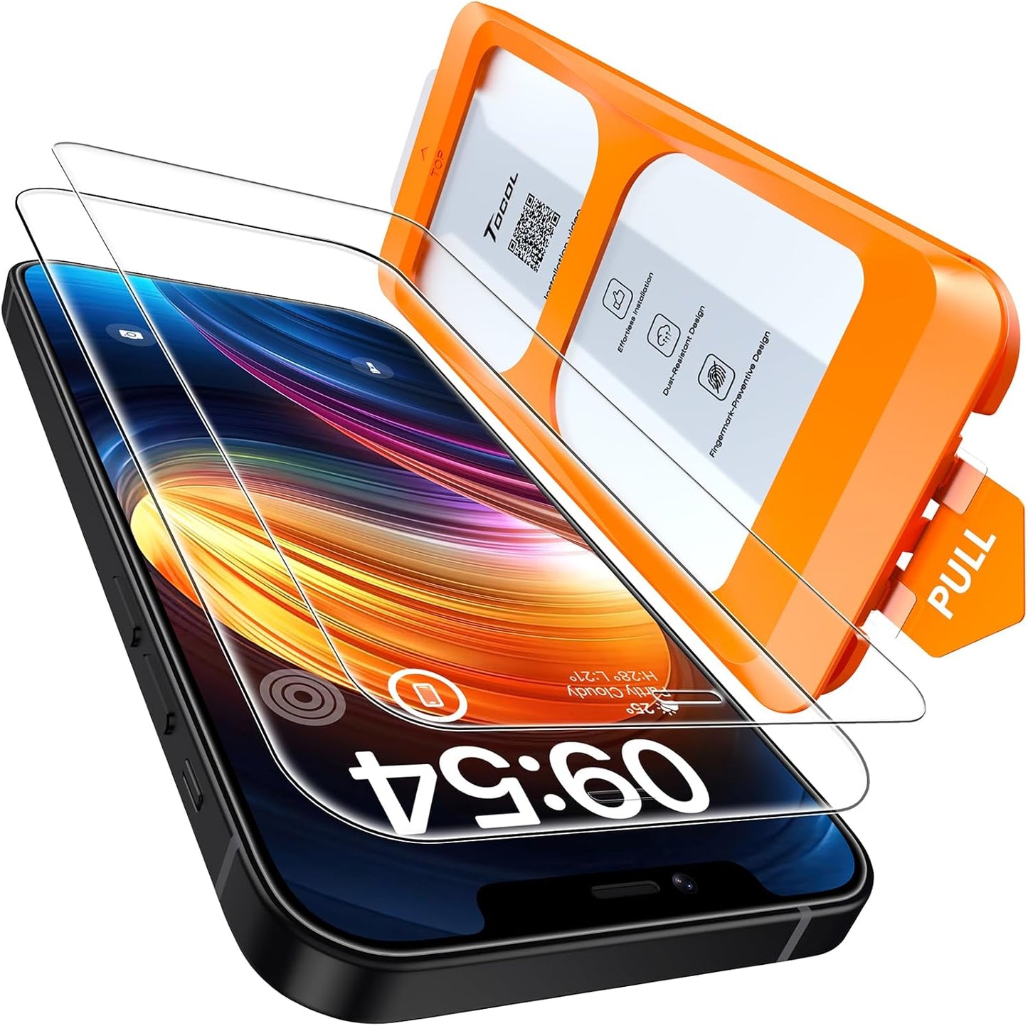 for Iphone 13/Iphone 16E (2025 Edition) Screen Protector 6.1-Inch [Instant Installation], 14FT Military Grade Shatterproof, 9H+ Hardness HD Coverage No Bubbles No Dust 2 Pack