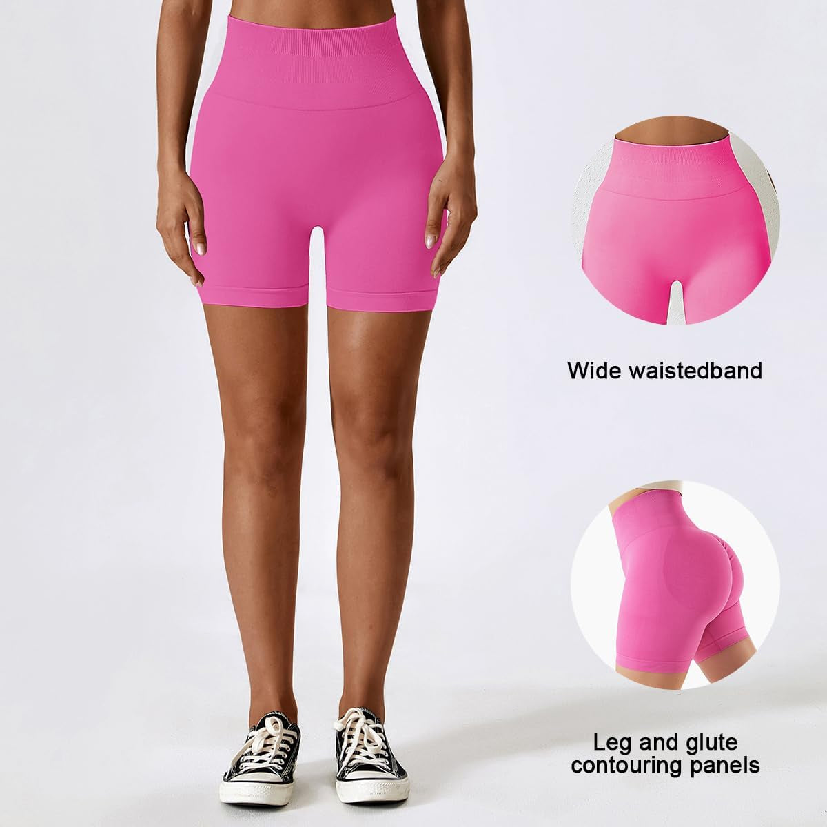 Butt Lifting Workout Shorts for Women V Cross Back Gym Shorts Seamless Scrunch Butt High Waisted Booty Shorts