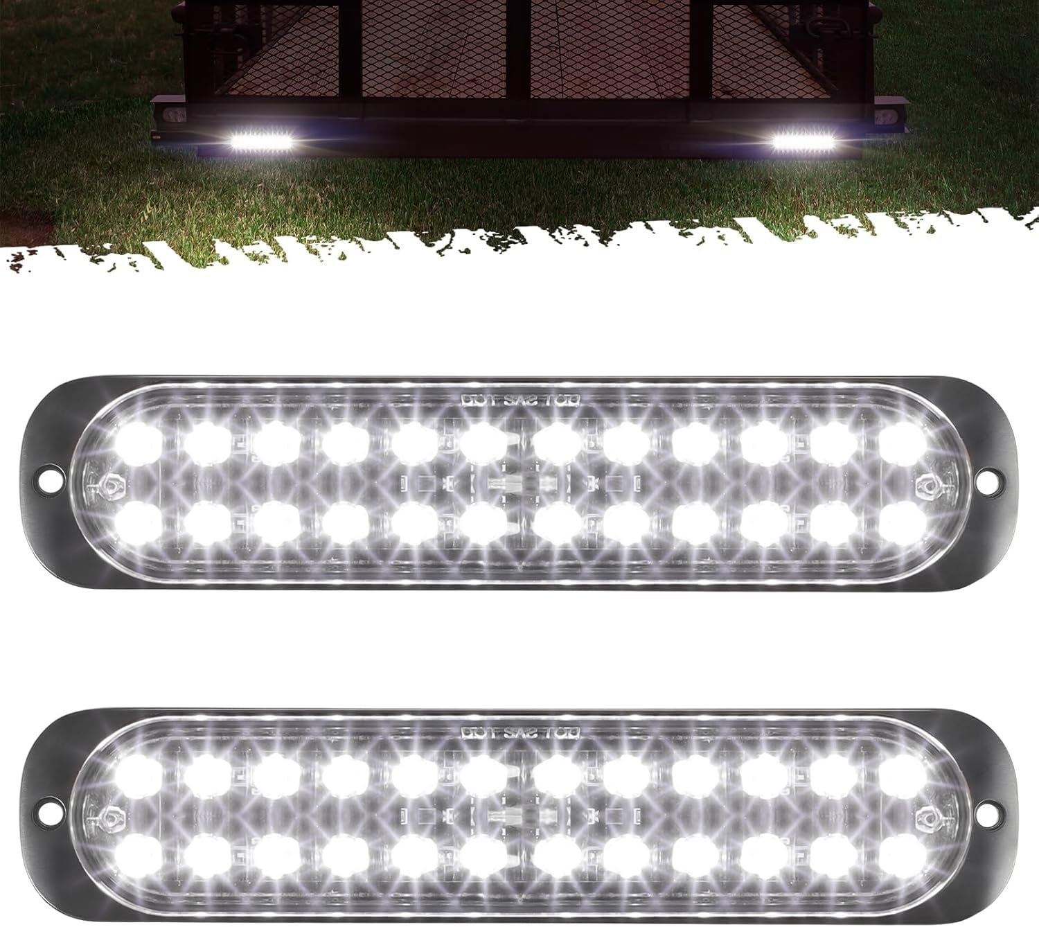 2Pcs 7.5 Inch Aluminum Housing Red 24Leds Trailer Stop Brake Turn Signal Tail Light, Surface Mount Marker Lights of Trailer Truck Tractor RV Pickup Golf Cart Motorcycle, IP67 Waterproof TRUCK DRIVER