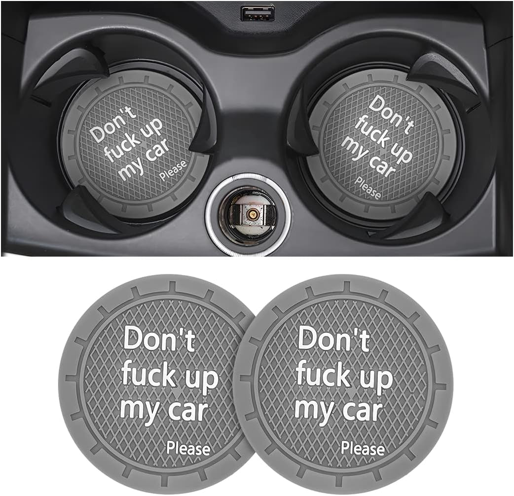 2 Pack Car Cup Holder Coasters, 2.75 Inch Non-Slip PVC Insert Cup Coaster, Anti-Scratch Auto Cup Mats for Women Men, Vehicle Interior Accessories Universal for Car, SUV, Truck (D Blue/2Pcs) TRUCK DRIVER