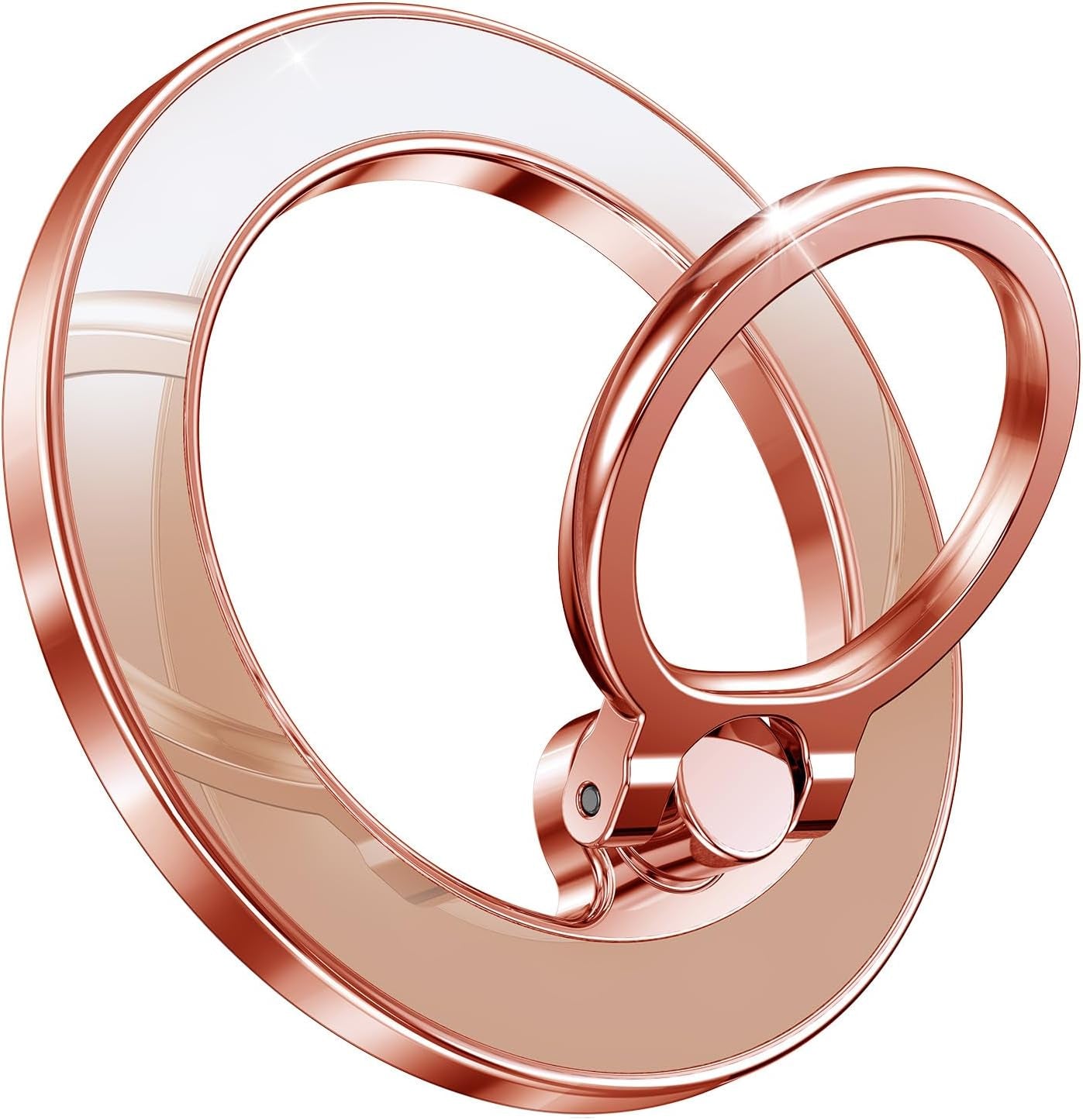 Glitter Magnetic Phone Ring Holder for Magsafe, Magnet Finger Ring Grip Stand Holder, Compatible with Pops0Ckets Magsafe Accessories for Women Iphone 16E,15,14, 13, 12 11 Pro/Max/Plus, Rose Gold