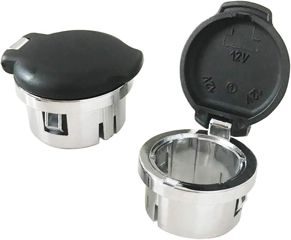 Set of 2 Plug Cover Cap 12V Chrome Replacement Power Outlet Dash Retainer Cigarette Lighter Plug Retainer for Chevrolet Silverado GMC Sierra 1500 2500HD 3500 2007-2013 20983936