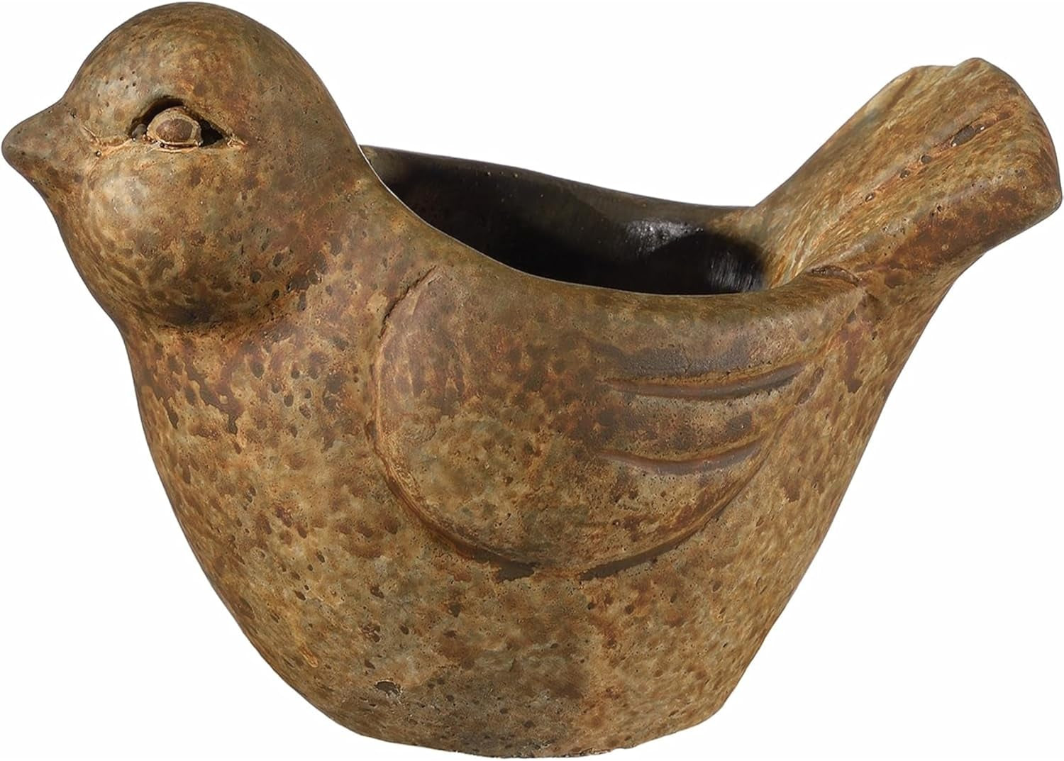 Cement Buddies Indoor Outdoor Bird Planter, Rust, Small, 6"