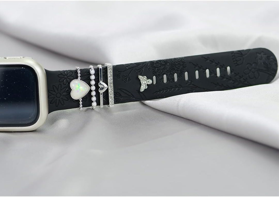 Turquoise Cross Watch Band Charms for Apple Watch 38Mm 40Mm 41Mm 42Mm 44Mm 45Mm 49Mm , Boho Metal Slide Jewelry Decorative Rings Loops for Iwatch Series 8 7 6 5 4 3 2 Se,For Samsung Galaxy Watch 5/4,Women Watchband Charms Accessories (No Band)