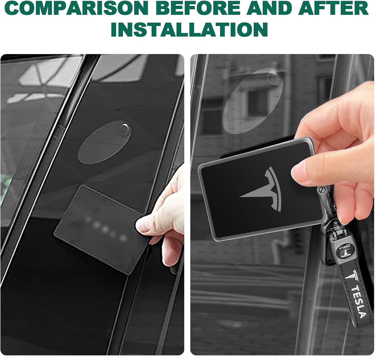 Key Card Holder Case Compatible with Tesla Model 3 Y X S Key Cover Accessories Key Chain Keyring Keychain Cards