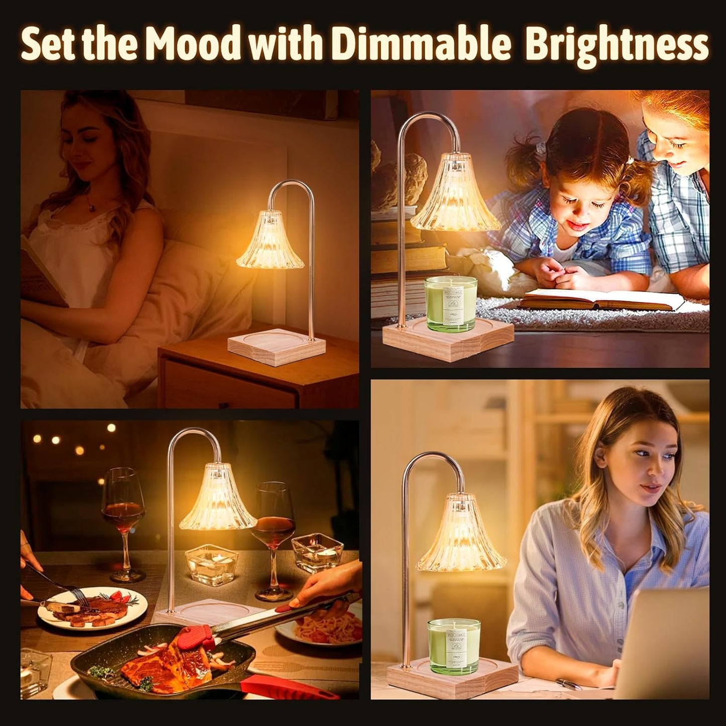 Fragrance Candle Warmer Lamp，Electric Candle Warmer with Timer & Dimmer，Mom Christmas Birthday Gifts for Women, House Warming Gifts New Home Bedroom Decor