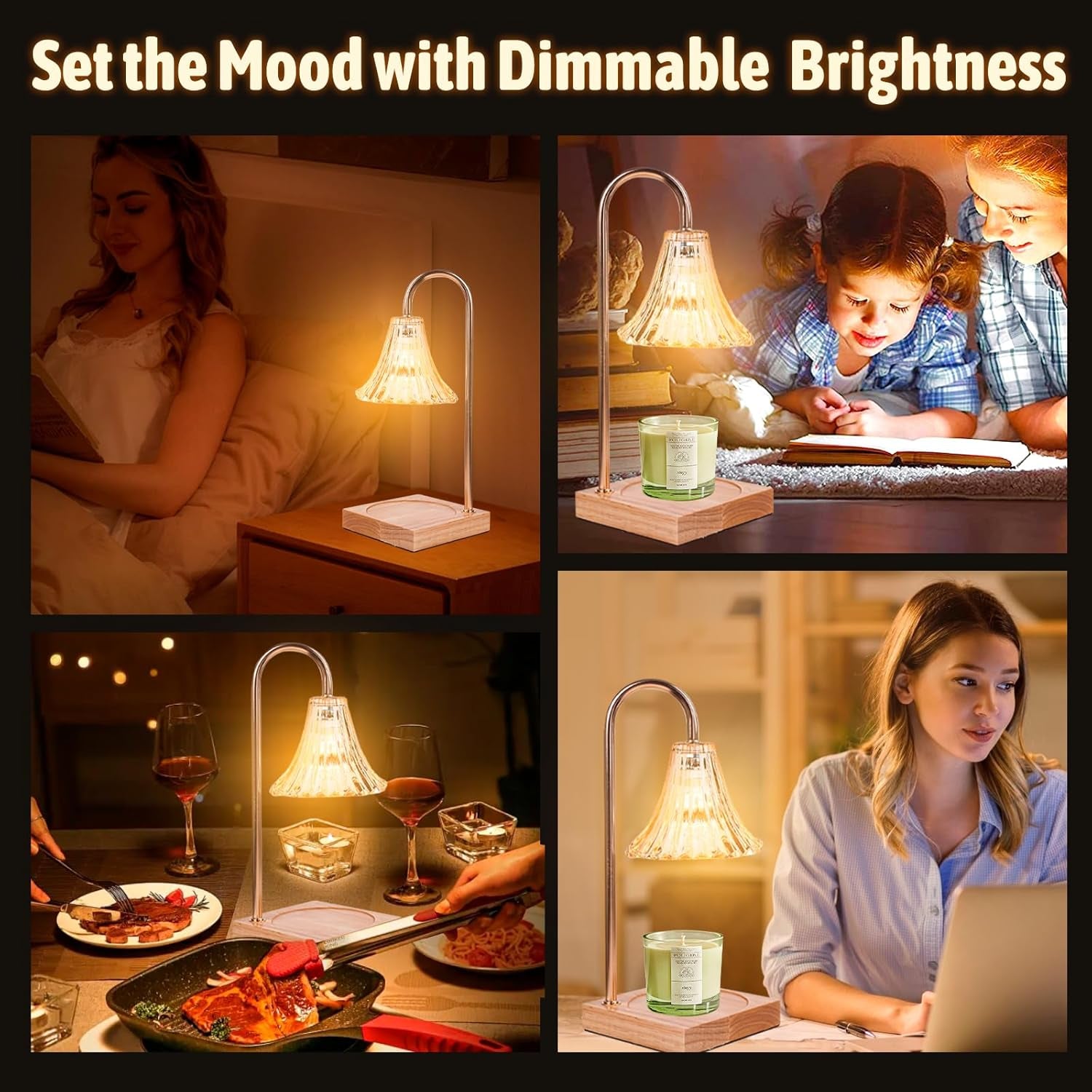 Fragrance Candle Warmer Lamp，Electric Candle Warmer with Timer & Dimmer，Mom Christmas Birthday Gifts for Women, House Warming Gifts New Home Bedroom Decor