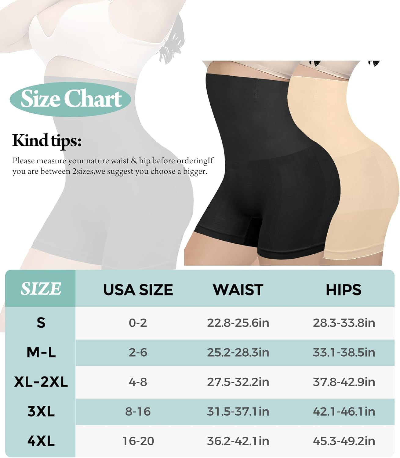 Shapewear Tummy Control Shorts, High Waisted Boy Shorts Underdress for Women Compression Underwear Womens Body Shaper