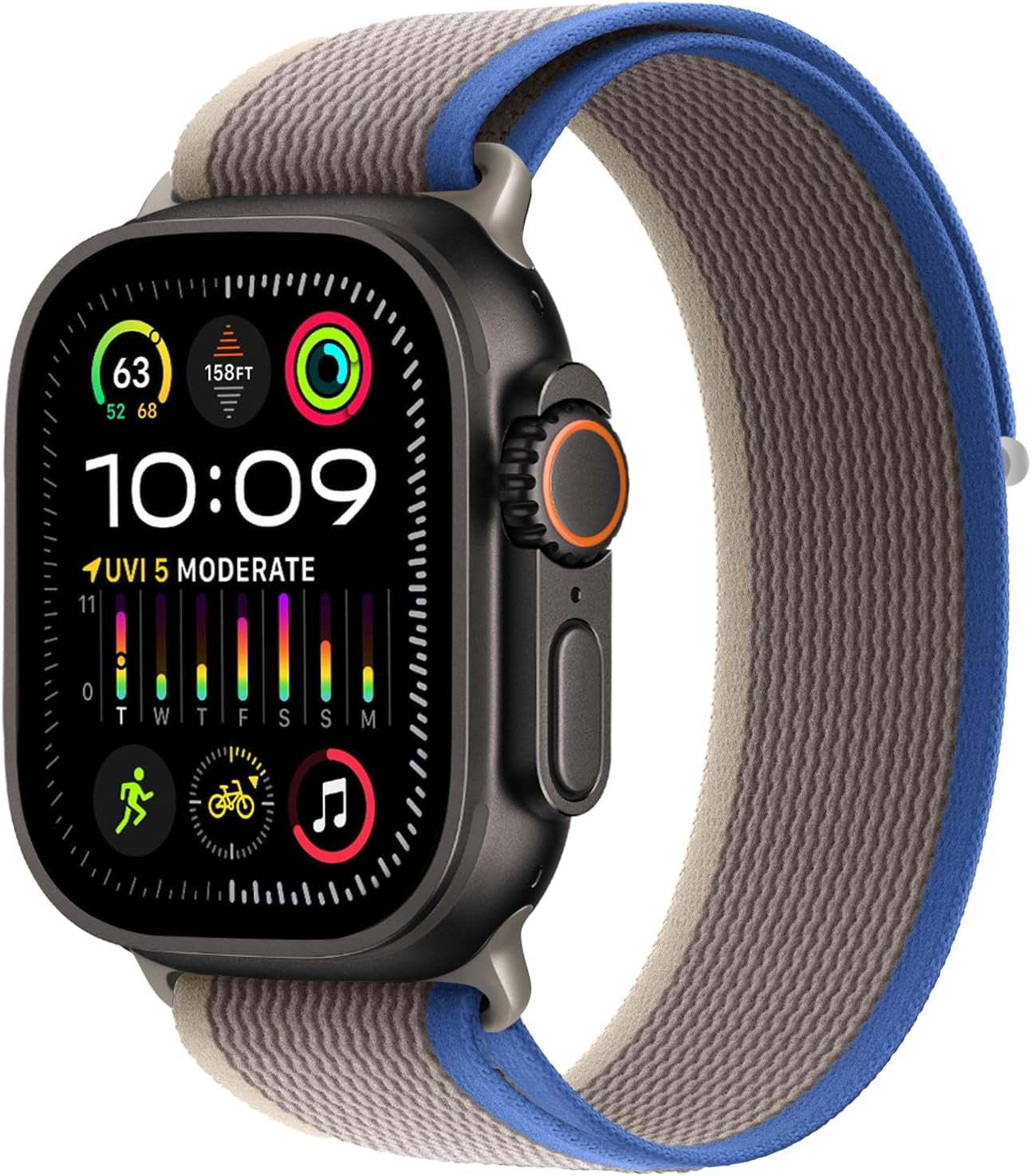 Trail Loop Nylon Band - Compatible with Apple Watch Ultra 2 Band/Ultra Band 49Mm 45Mm 44Mm Men Women, Braided Elastic Weave Sport Strap for Iwatch Ultra 2, Iwatch Ultra Series 10 46Mm SE/9/8/7/6/5/4