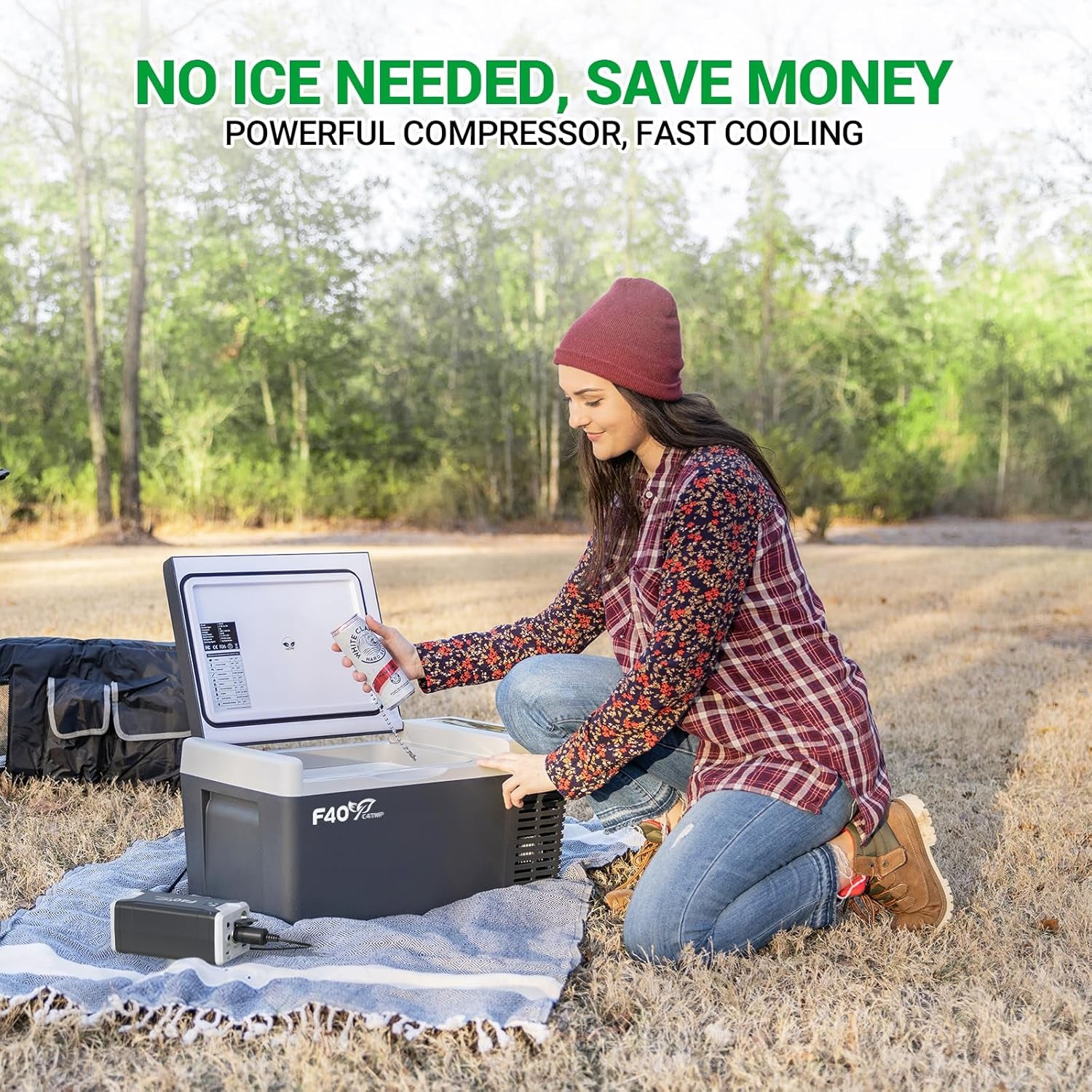12 Volt Refrigerator, 20 Quart(18L) Portable Freezer, 12V Car Fridge(-8℉~50℉), Compressor Cooler for Camping, Road Trip, Travel, Van, Truck, RV, Boat, Outdoor, Home, 12/24V DC & 100~240V AC TRUCK DRIVER