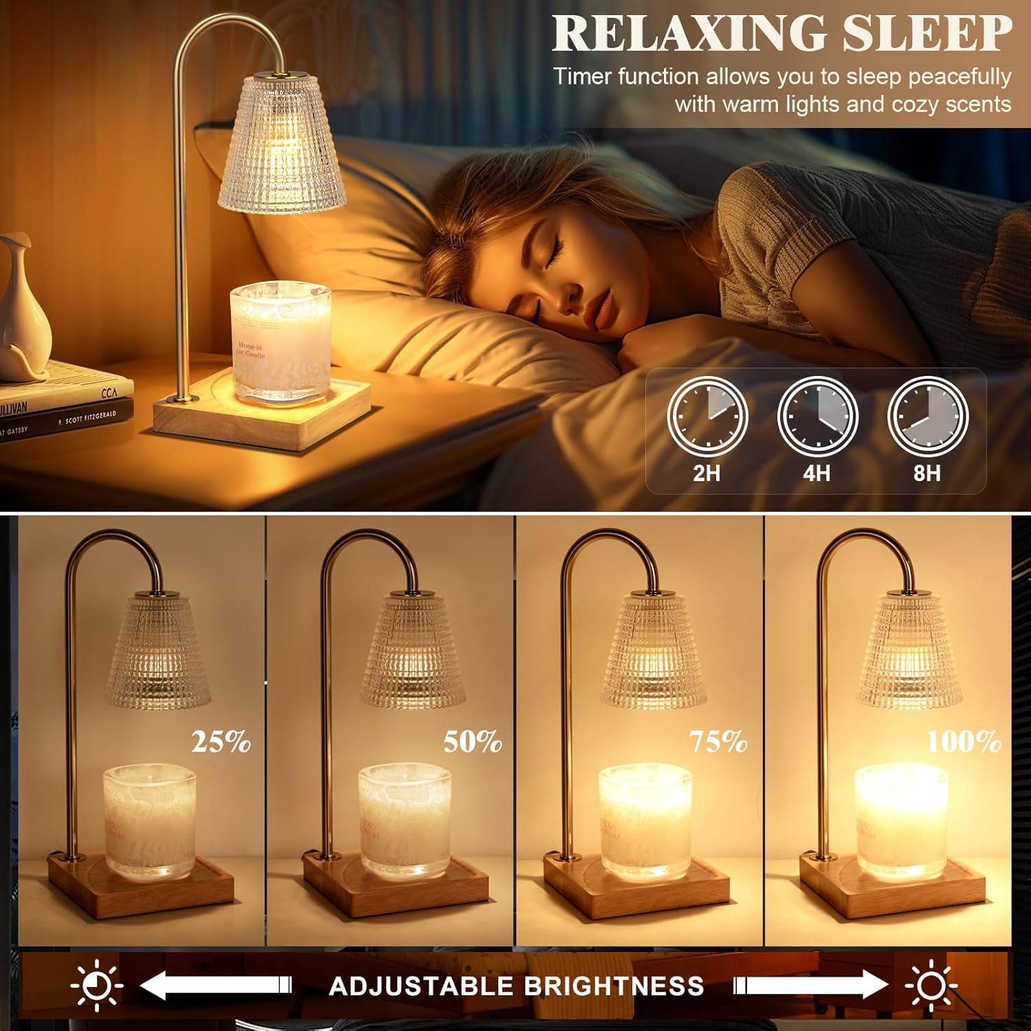 Candle Warmer Lamp with Timer-Dimmable Candle Warmer,Birthday Gifts for Women,House Warming Gifts New Home Bedroom Decor,Wax Warmer for Scented Wax Jar Candles