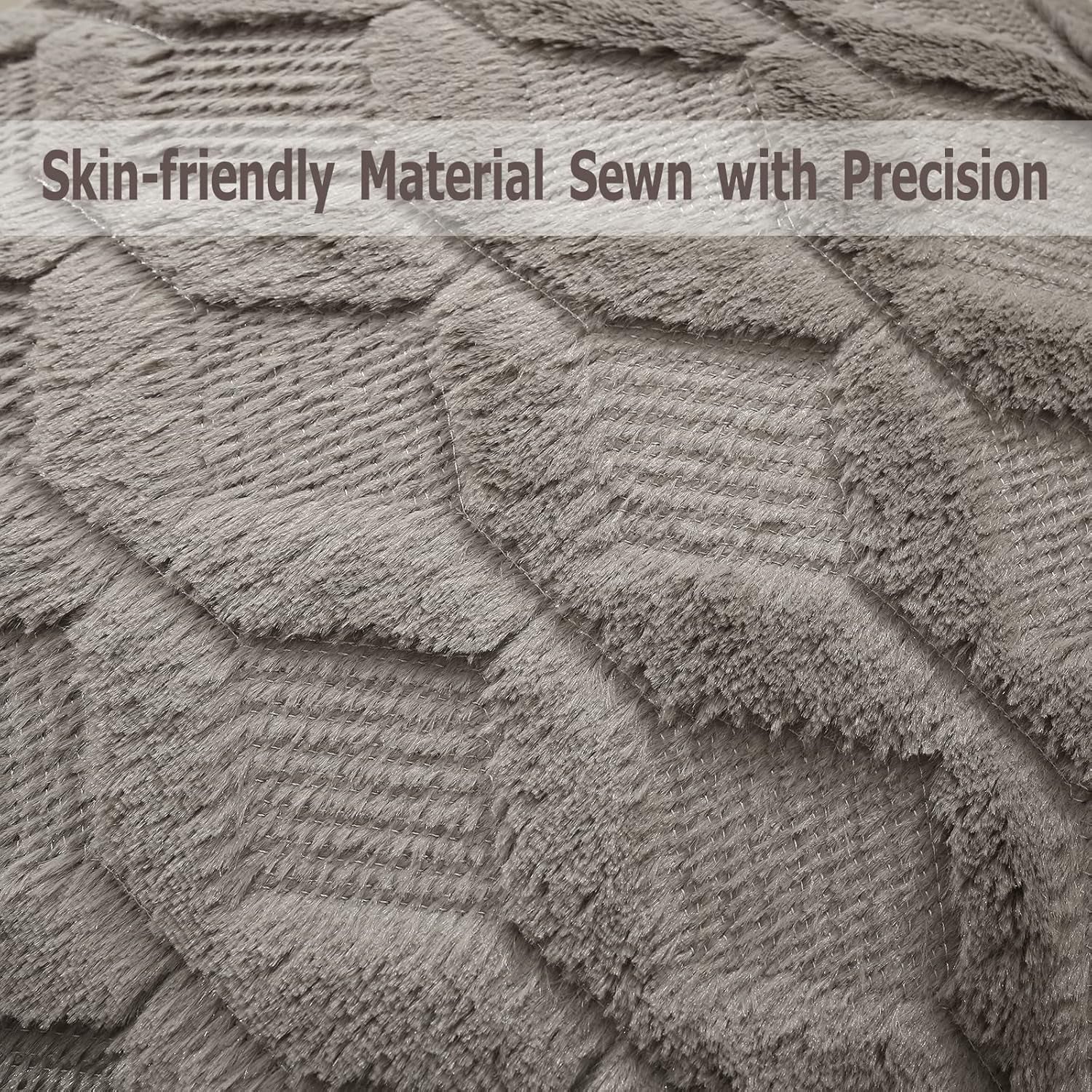 Pack of 2 Faux Wool Throw Pillow Covers 20X20 Inches Decorative Farmhouse Velvet Couch Pillow Case Soft Plush Square Boho Cushion Pillowcase, Dark Grey