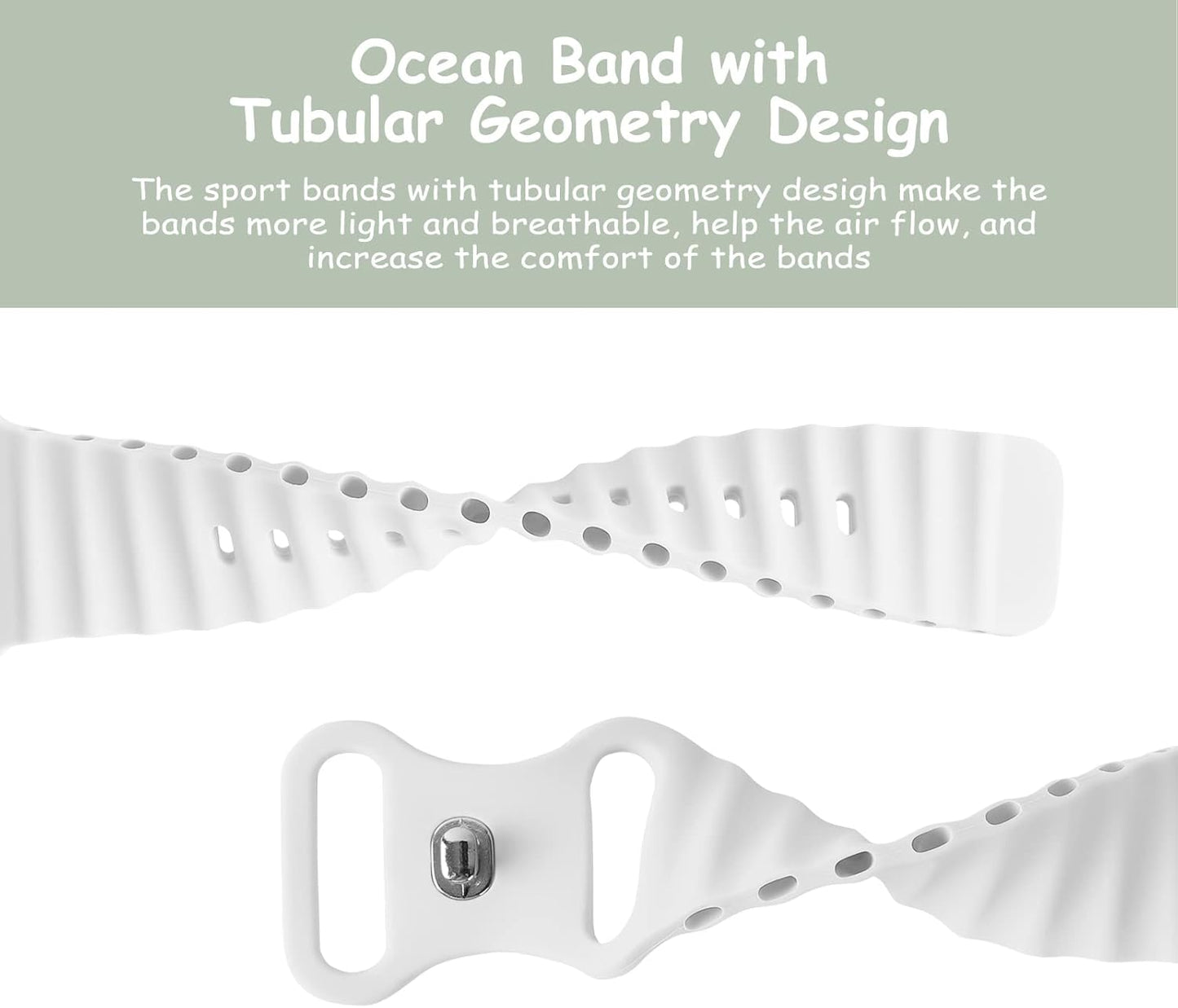 Silicone Elastic Ocean Bands Compatible with Apple Watch 38Mm 40Mm 41Mm 42Mm 44Mm 45Mm, Replacement Sport Breathable Strap Wristbands for Iwatch Series SE 8/7/6/5/4/3/2/1 Women Men