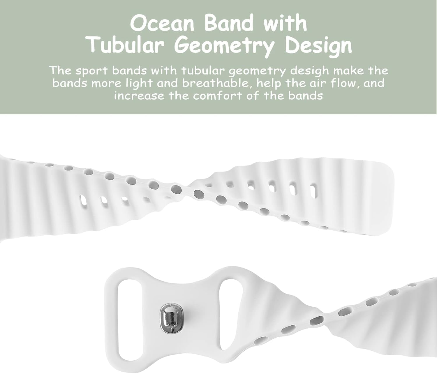Silicone Elastic Ocean Bands Compatible with Apple Watch 38Mm 40Mm 41Mm 42Mm 44Mm 45Mm, Replacement Sport Breathable Strap Wristbands for Iwatch Series SE 8/7/6/5/4/3/2/1 Women Men