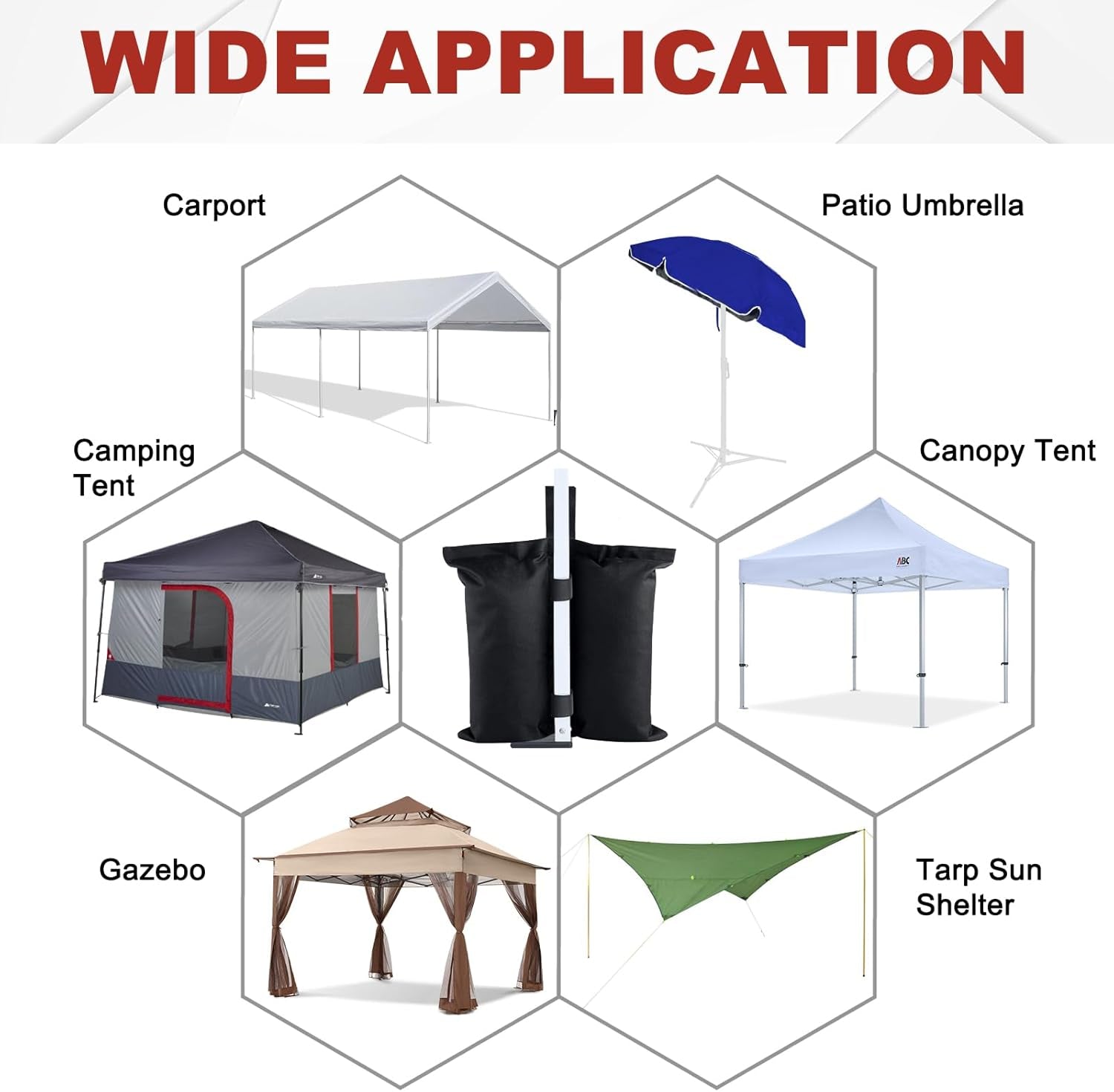 Canopy Weights 120 LBS Gazebo Tent Sand Bags,4Pcs-Pack (Black)