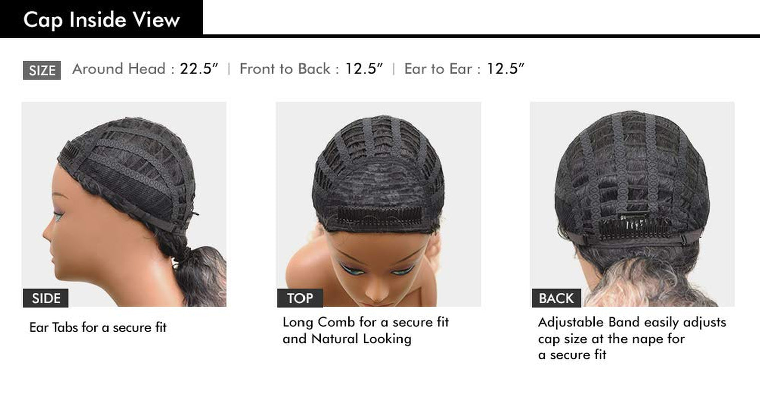 Half Wig Instant Weave Curls Kinks N Co Money Maker (1B)